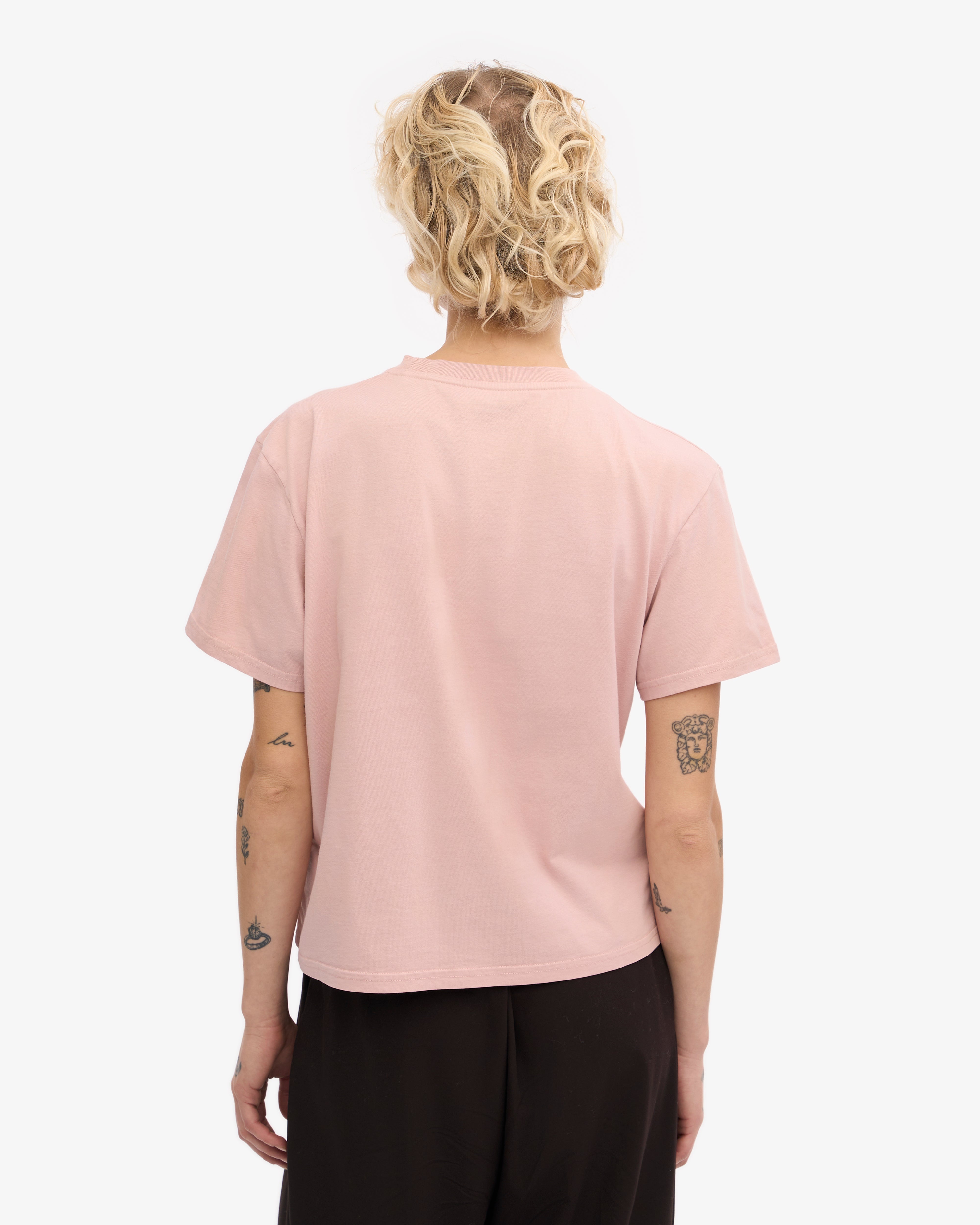 Organic Boxy Crop Tee - Faded Pink XS