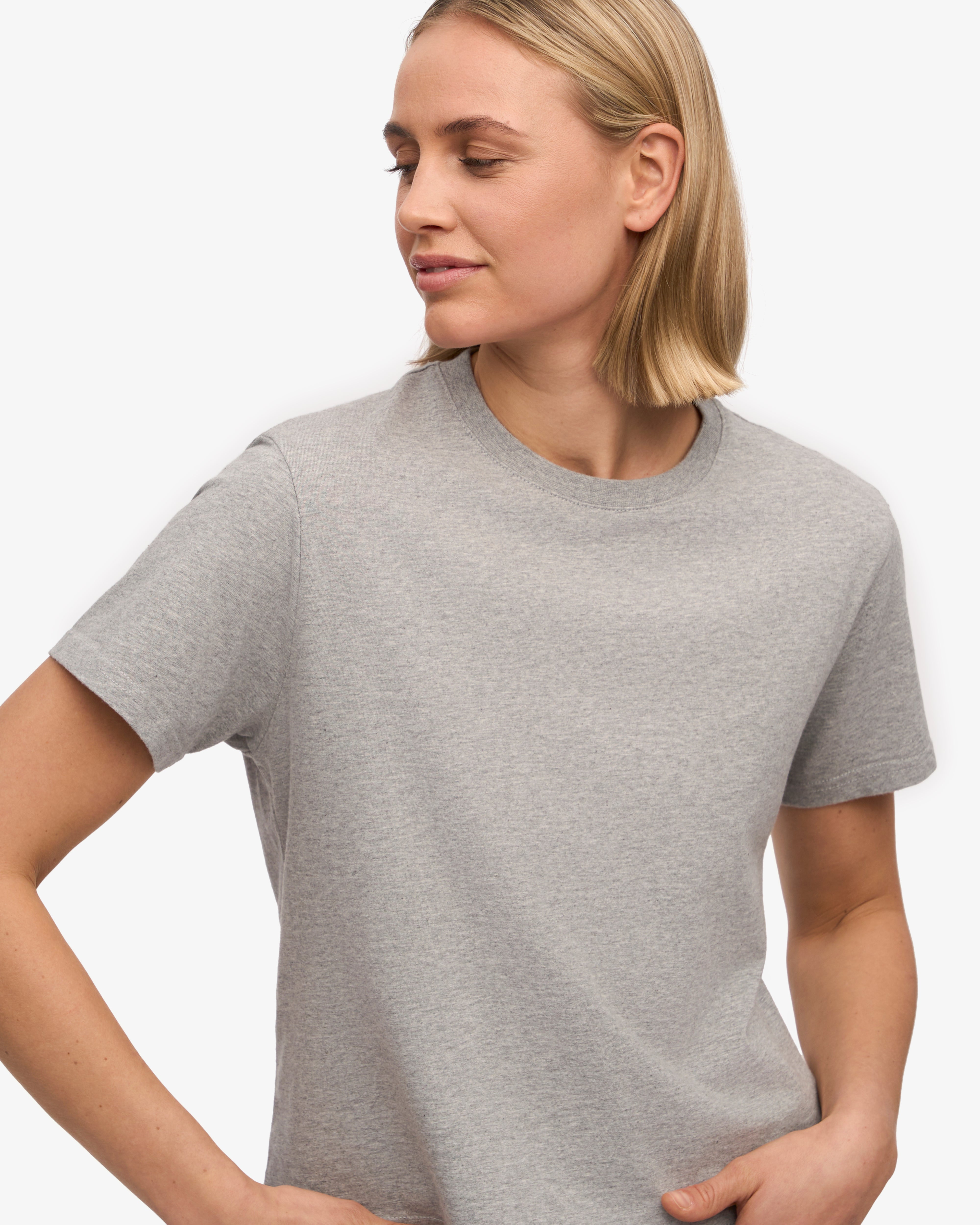 Organic Boxy Crop Tee - Heather Grey XS