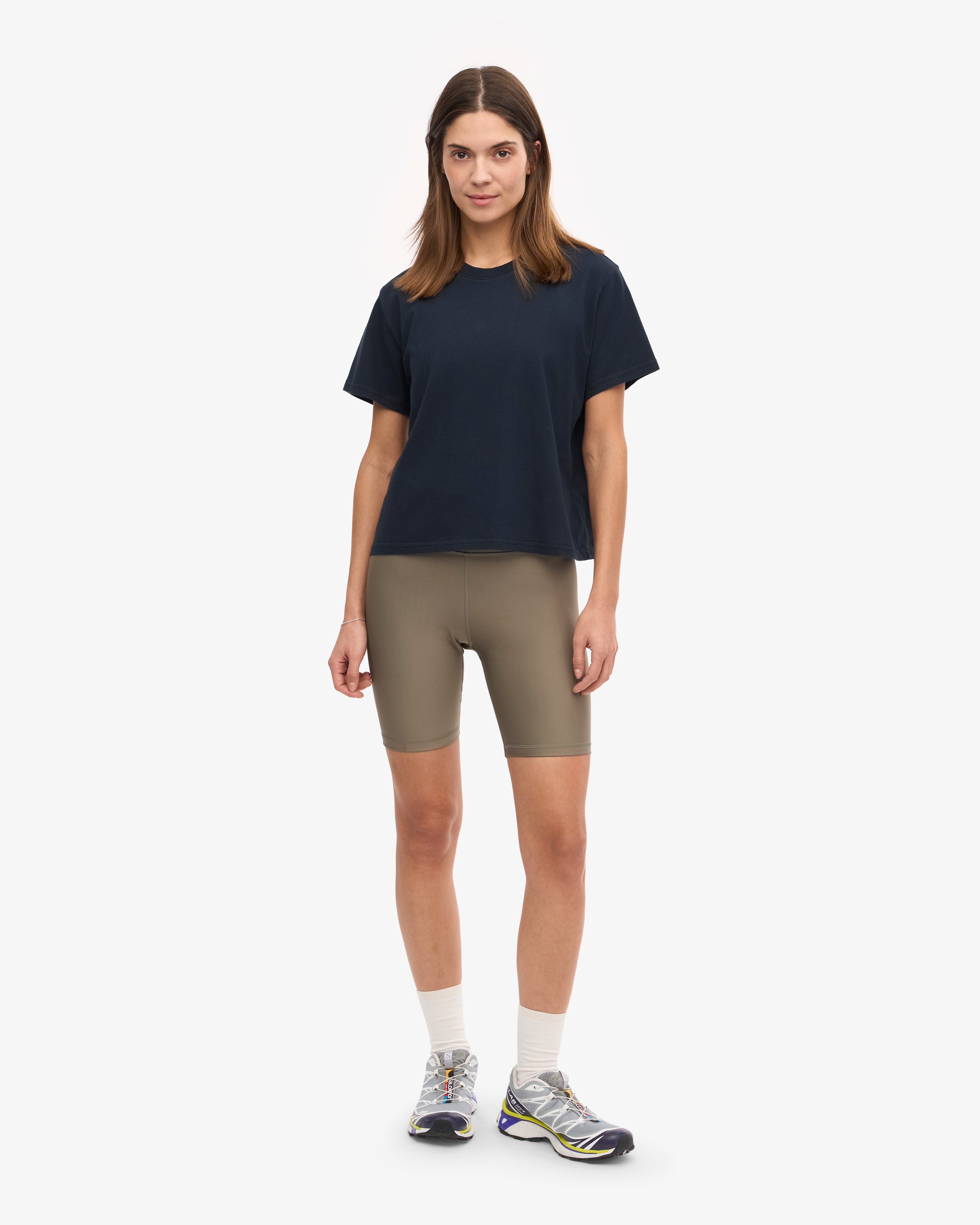 Organic Boxy Crop Tee - Navy Blue XS