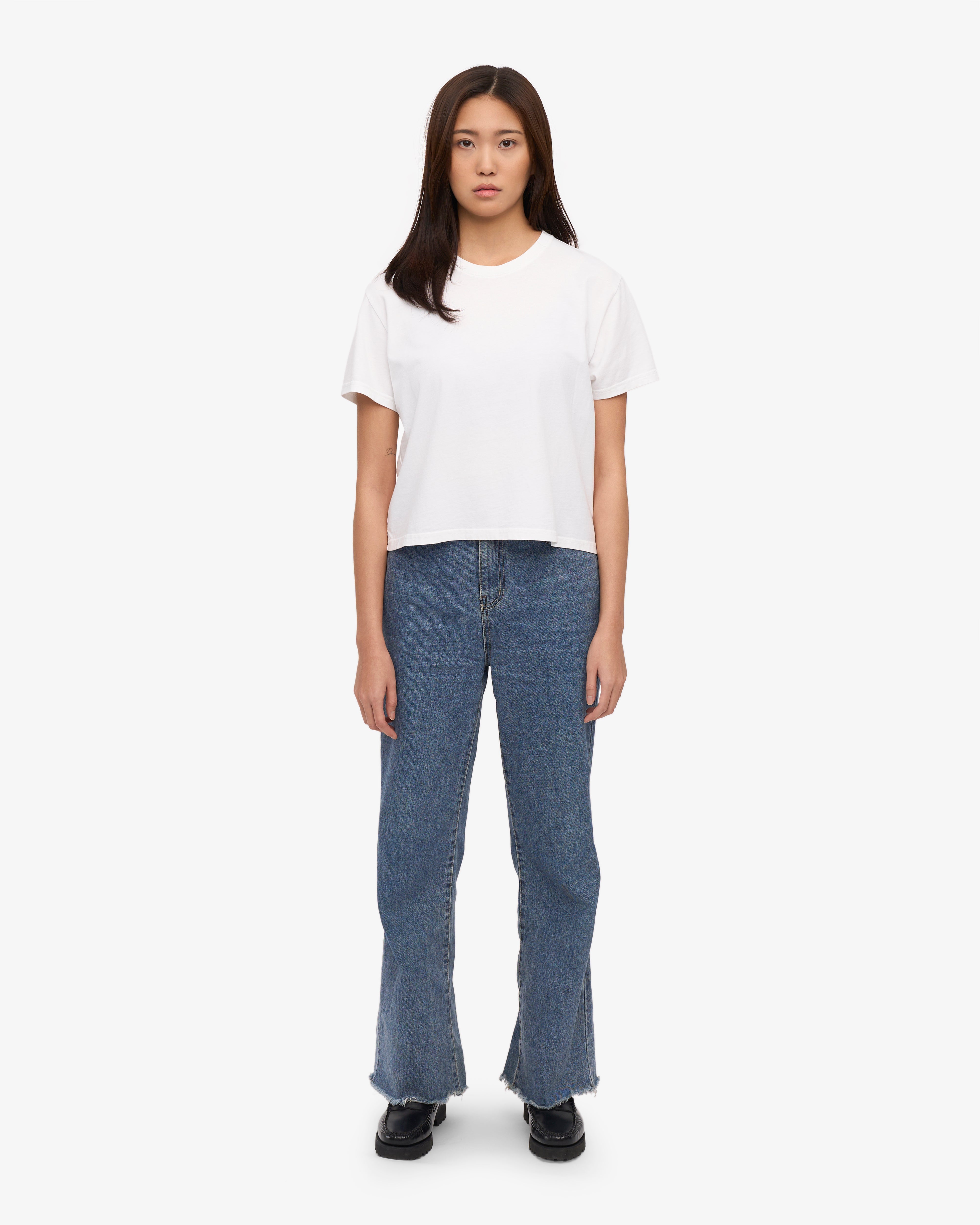 Organic Boxy Crop Tee - Optical White XS