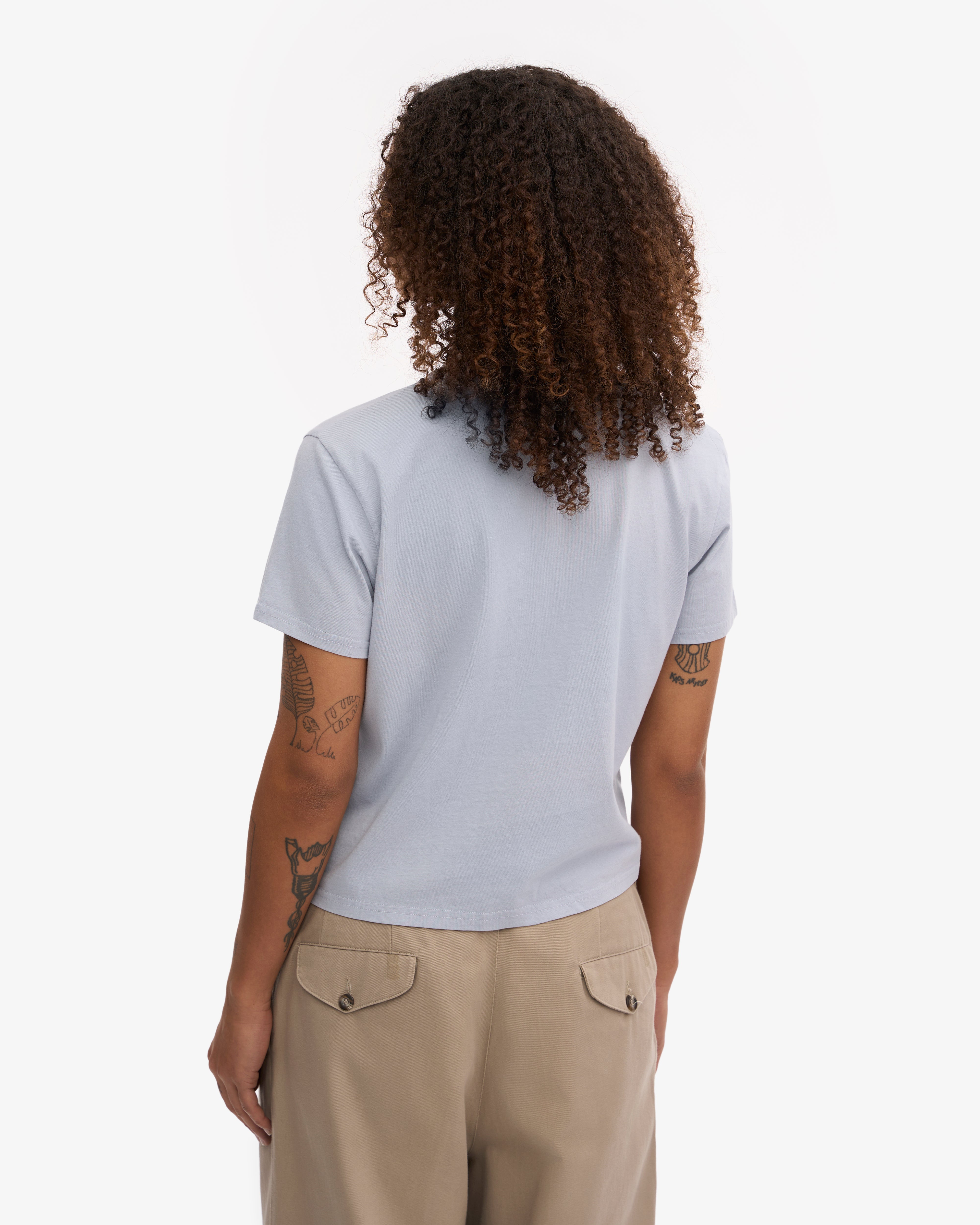 Organic Boxy Crop Tee - Polar Blue XS