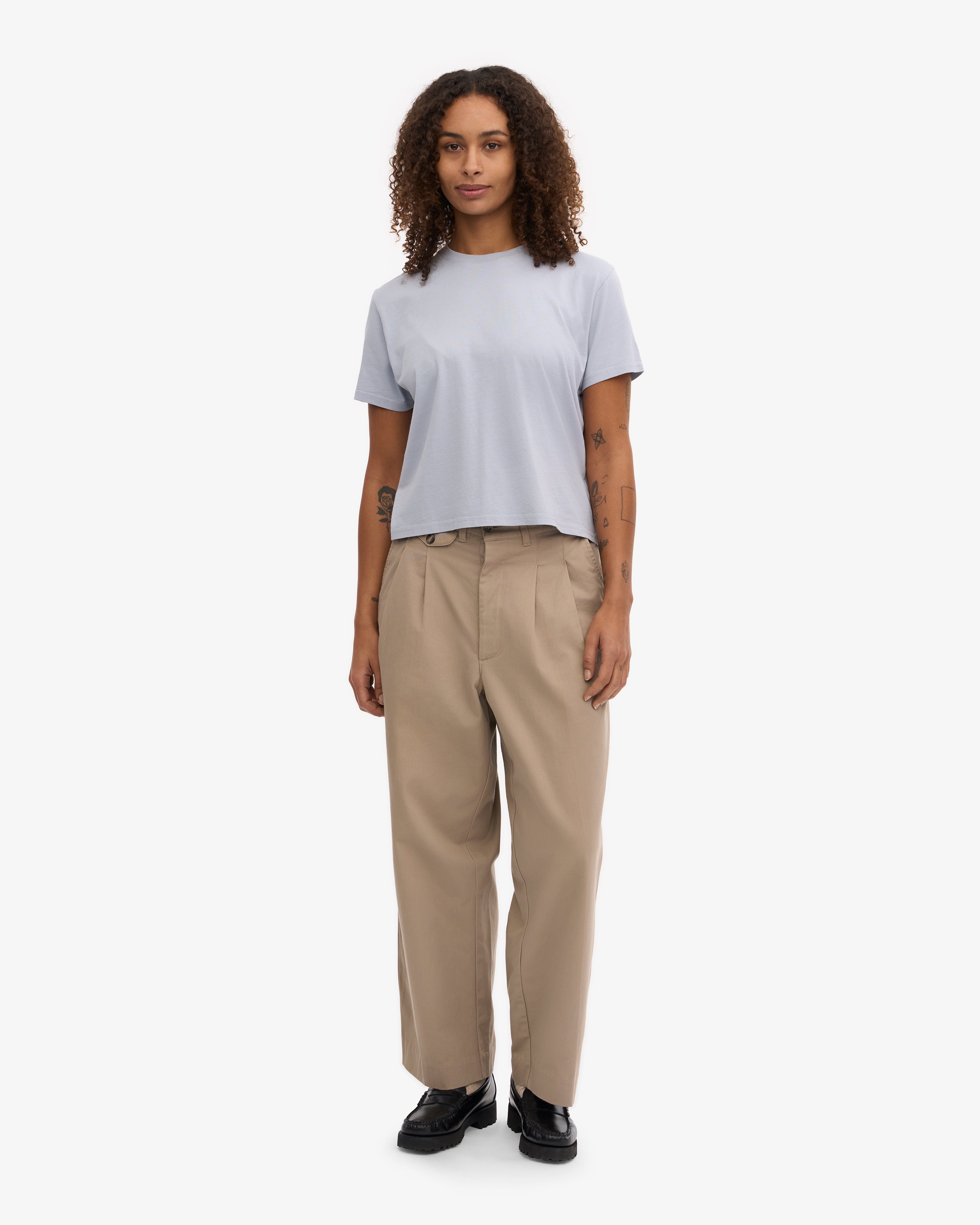 Organic Boxy Crop Tee - Polar Blue XS