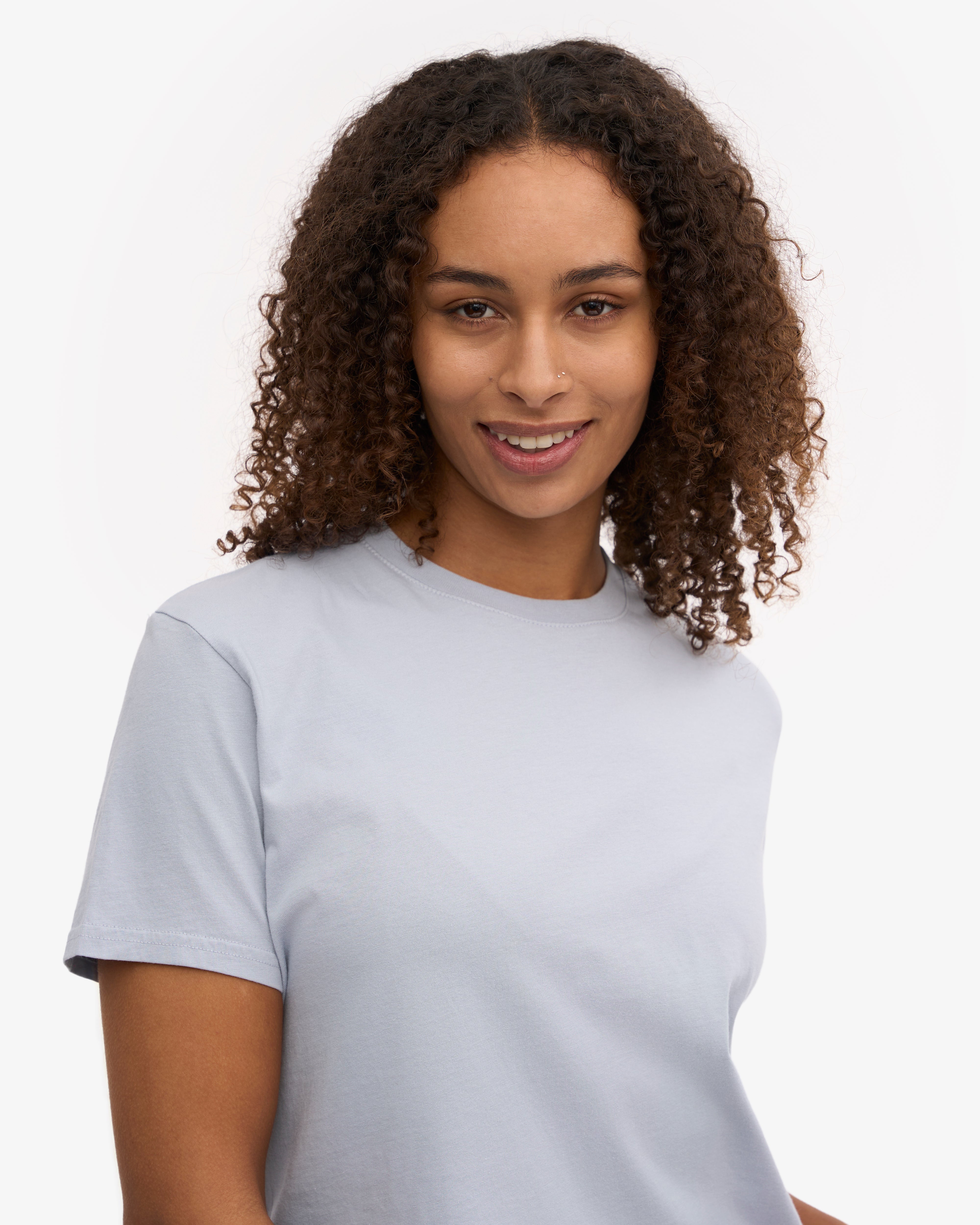 Organic Boxy Crop Tee - Polar Blue XS