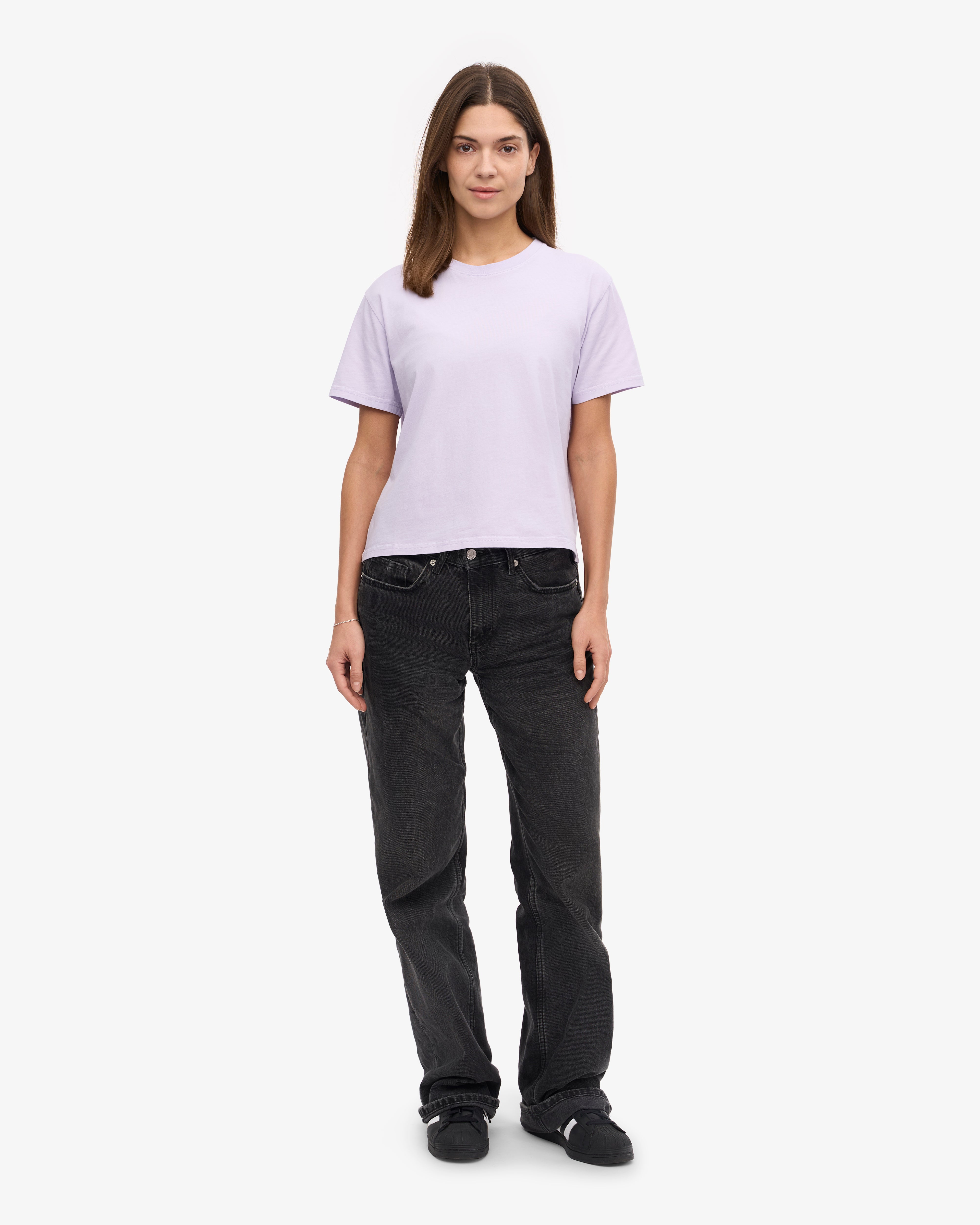 Organic Boxy Crop Tee - Soft Lavender XS