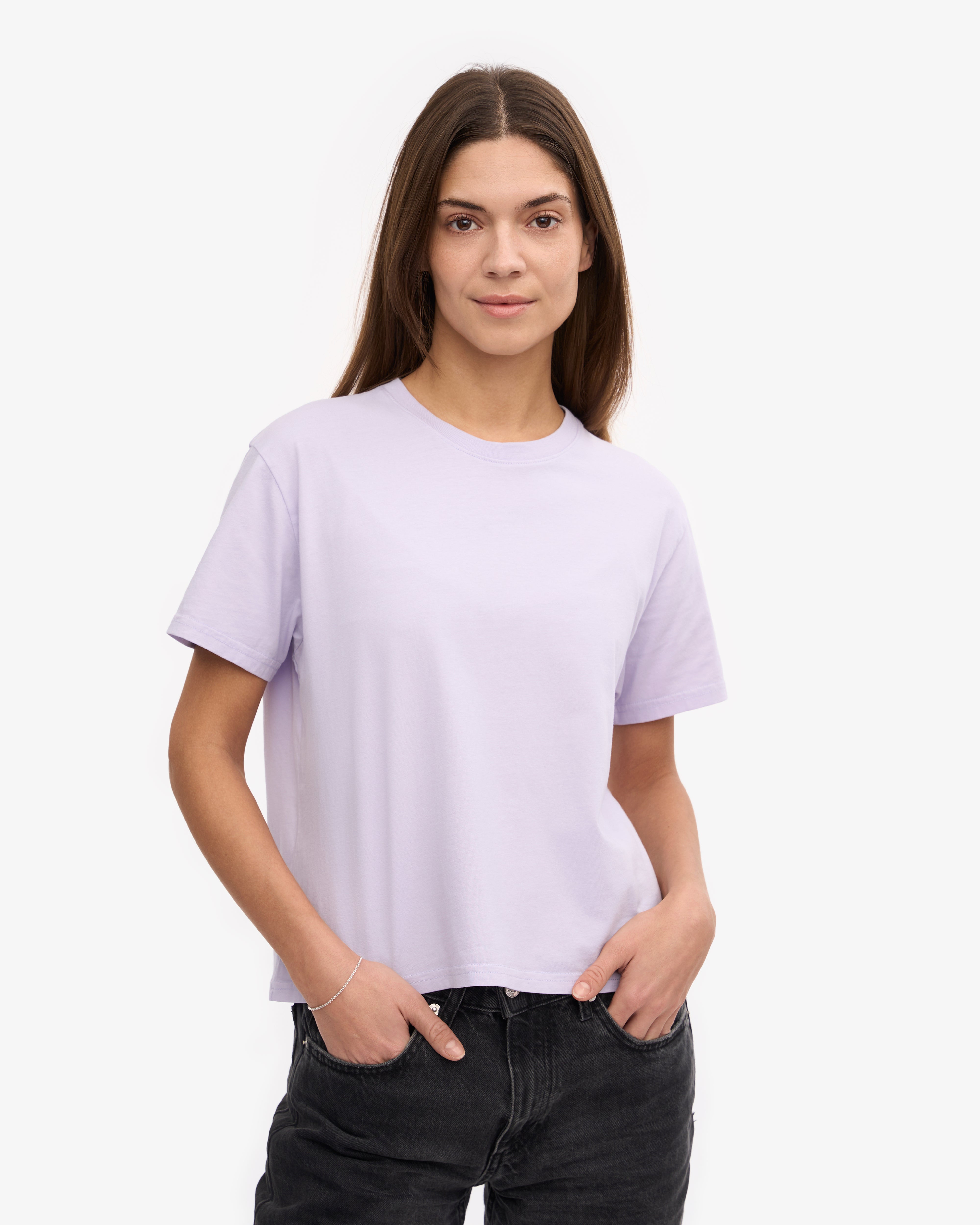 Organic Boxy Crop Tee - Soft Lavender XS