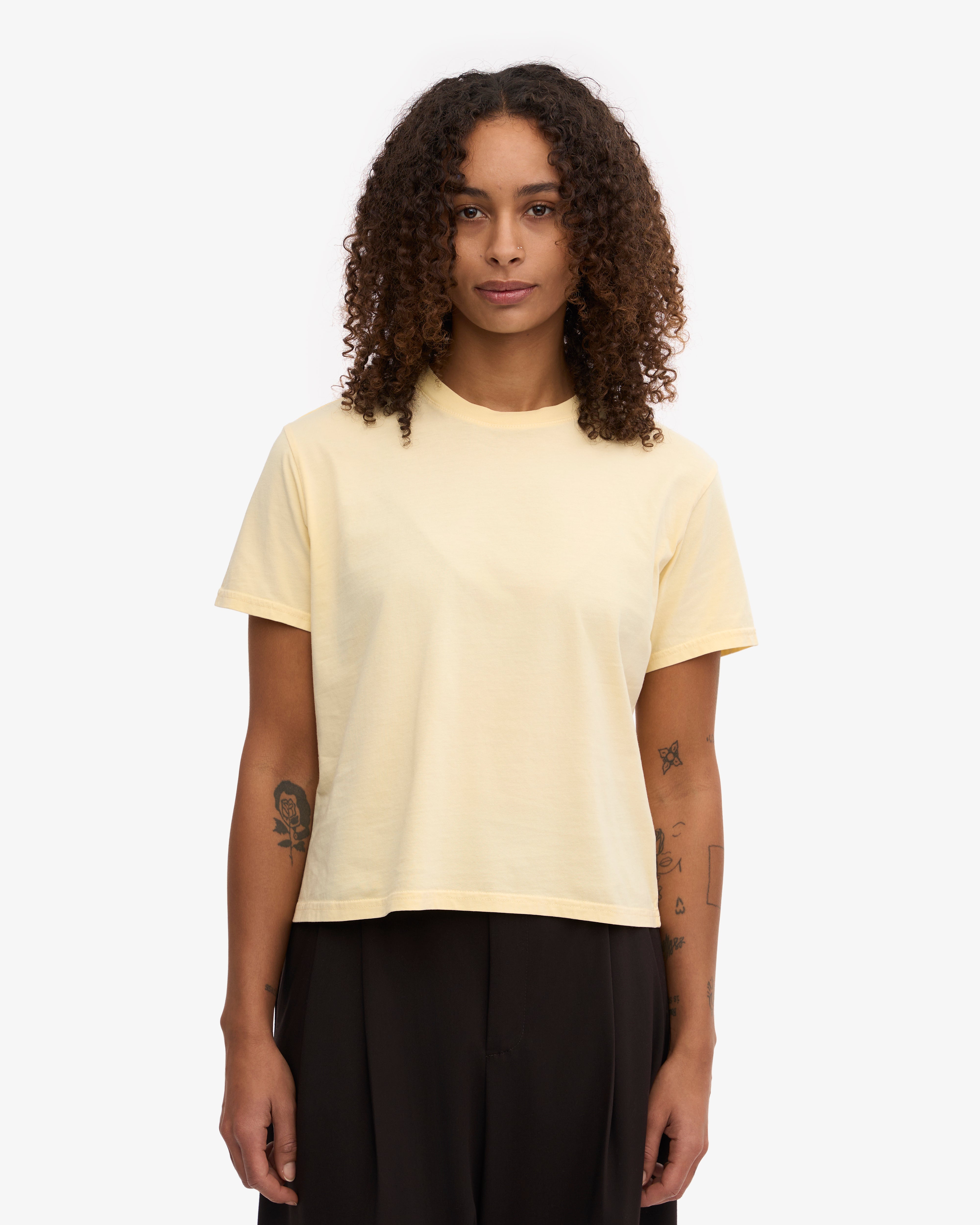 Organic Boxy Crop Tee - Soft Yellow XS