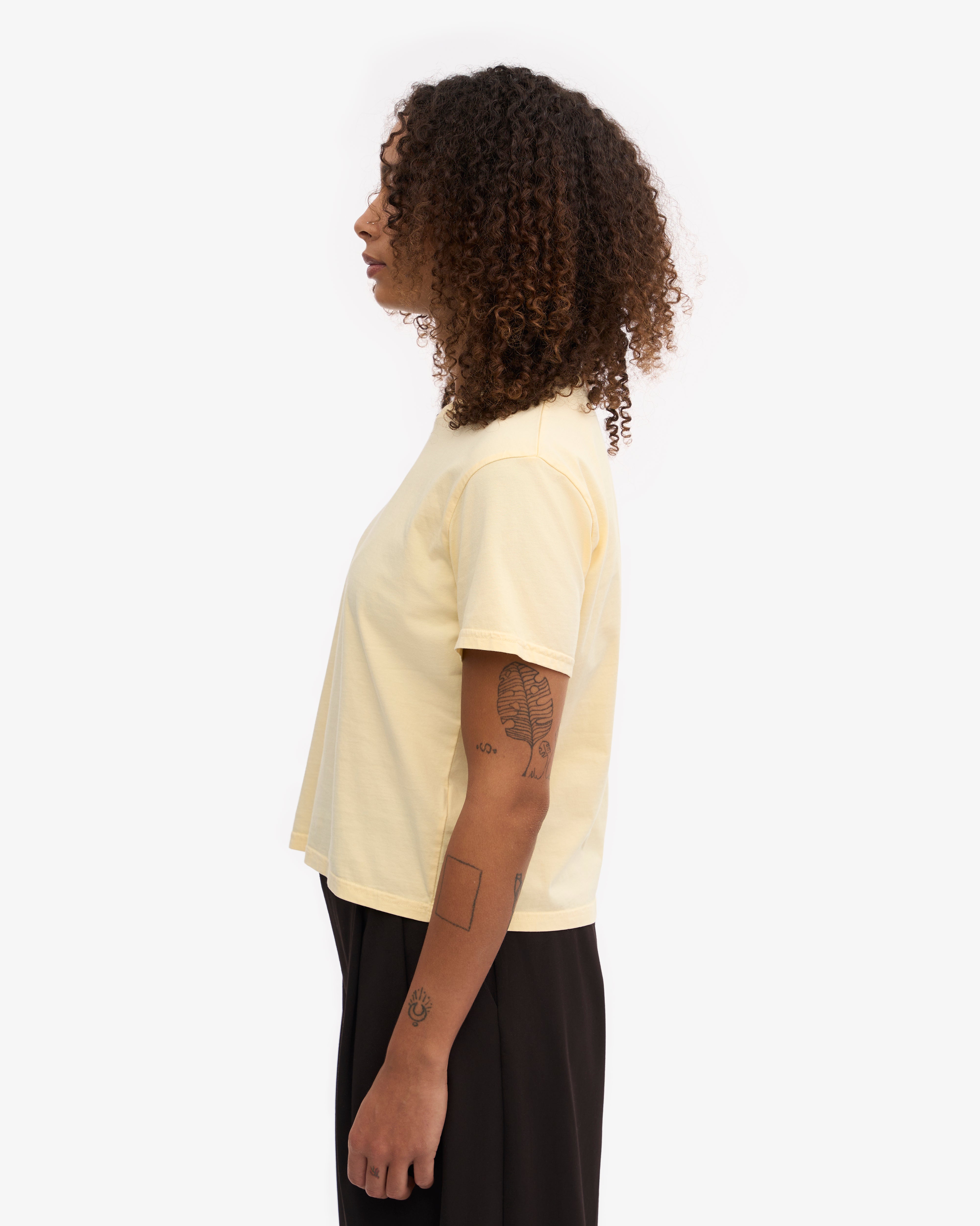 Organic Boxy Crop Tee - Soft Yellow XS