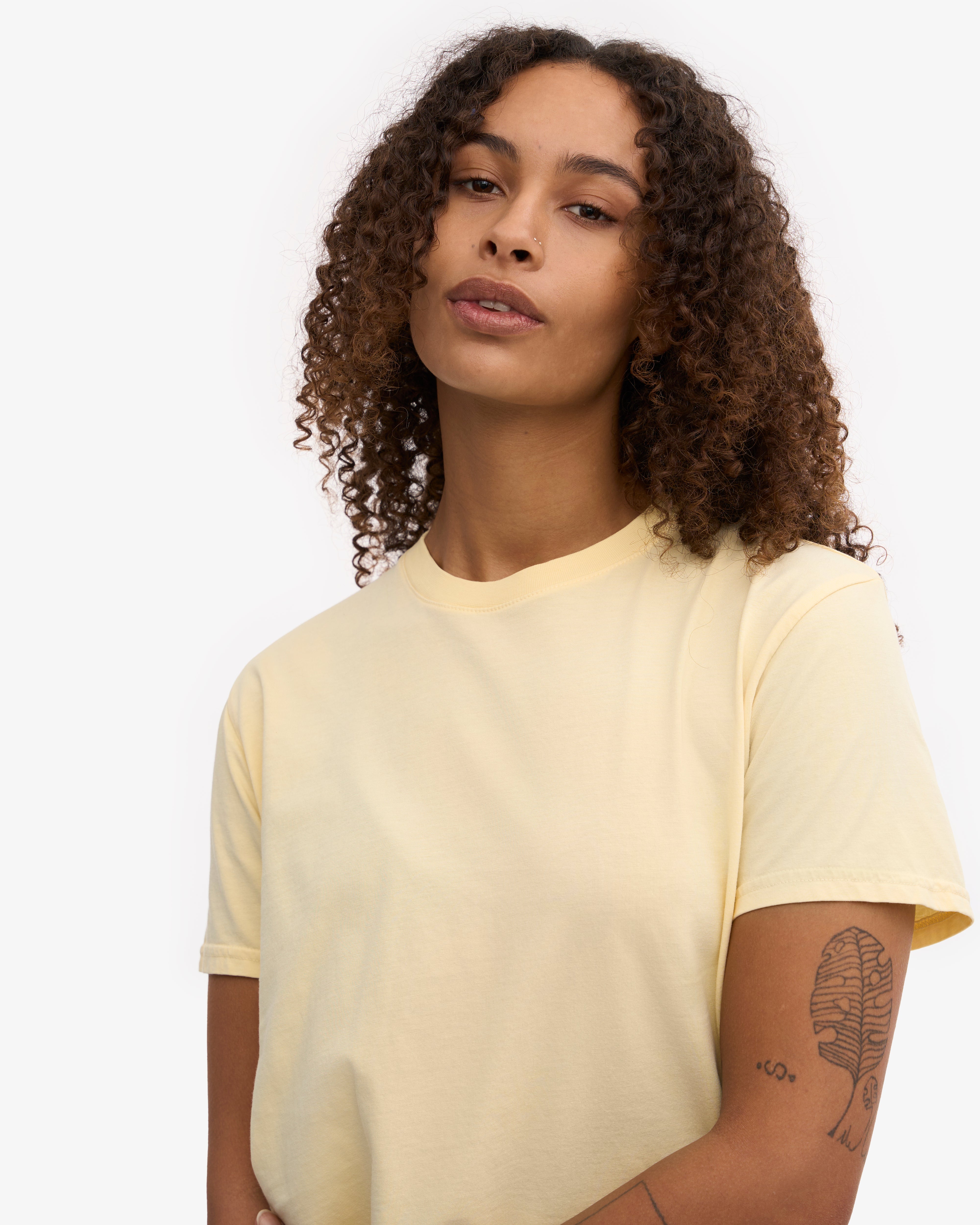 Organic Boxy Crop Tee - Soft Yellow XS