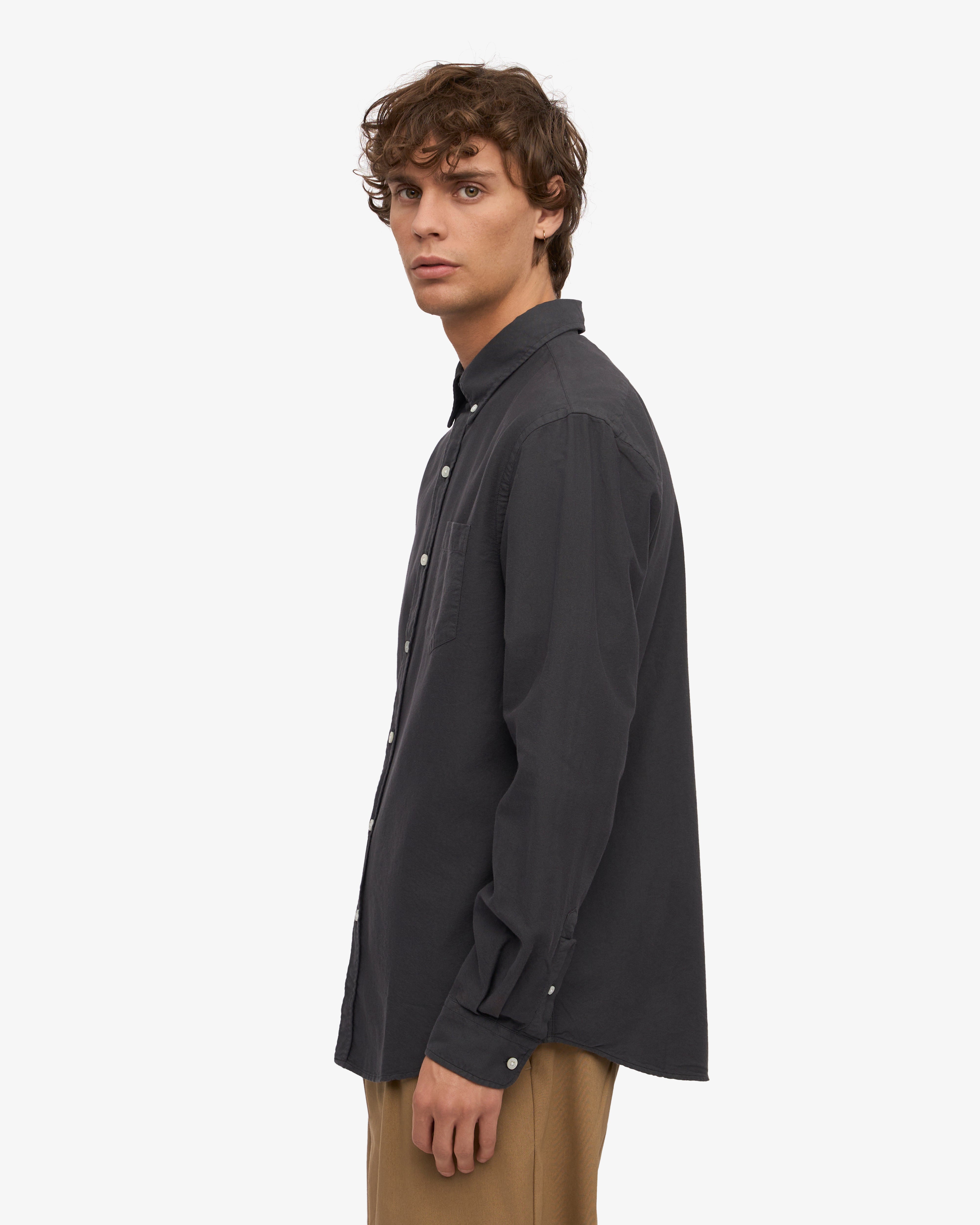 Organic Button Down Shirt - Lava Grey