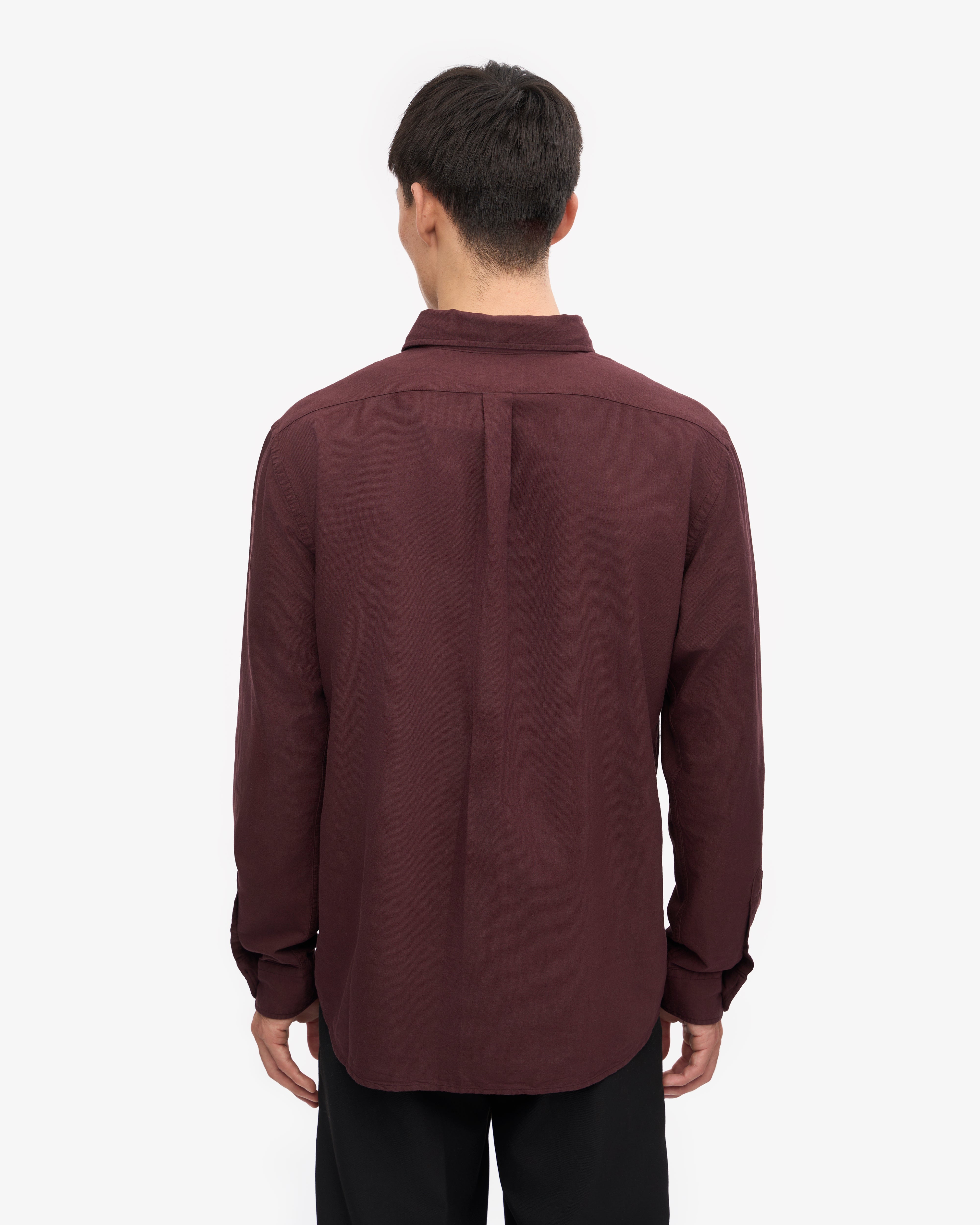 Organic Button Down Shirt - Oxblood Red