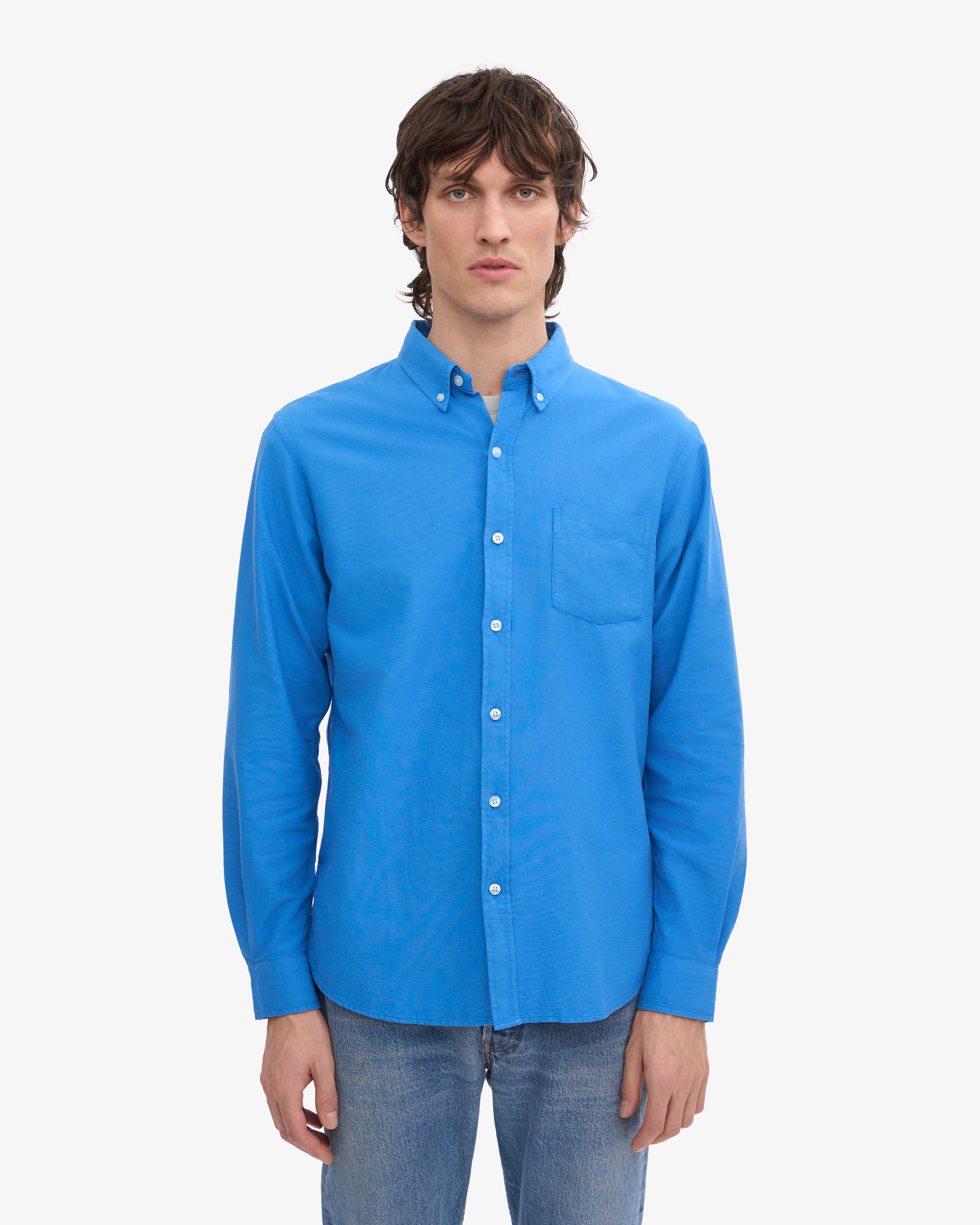 Organic Button Down Shirt - Pacific Blue