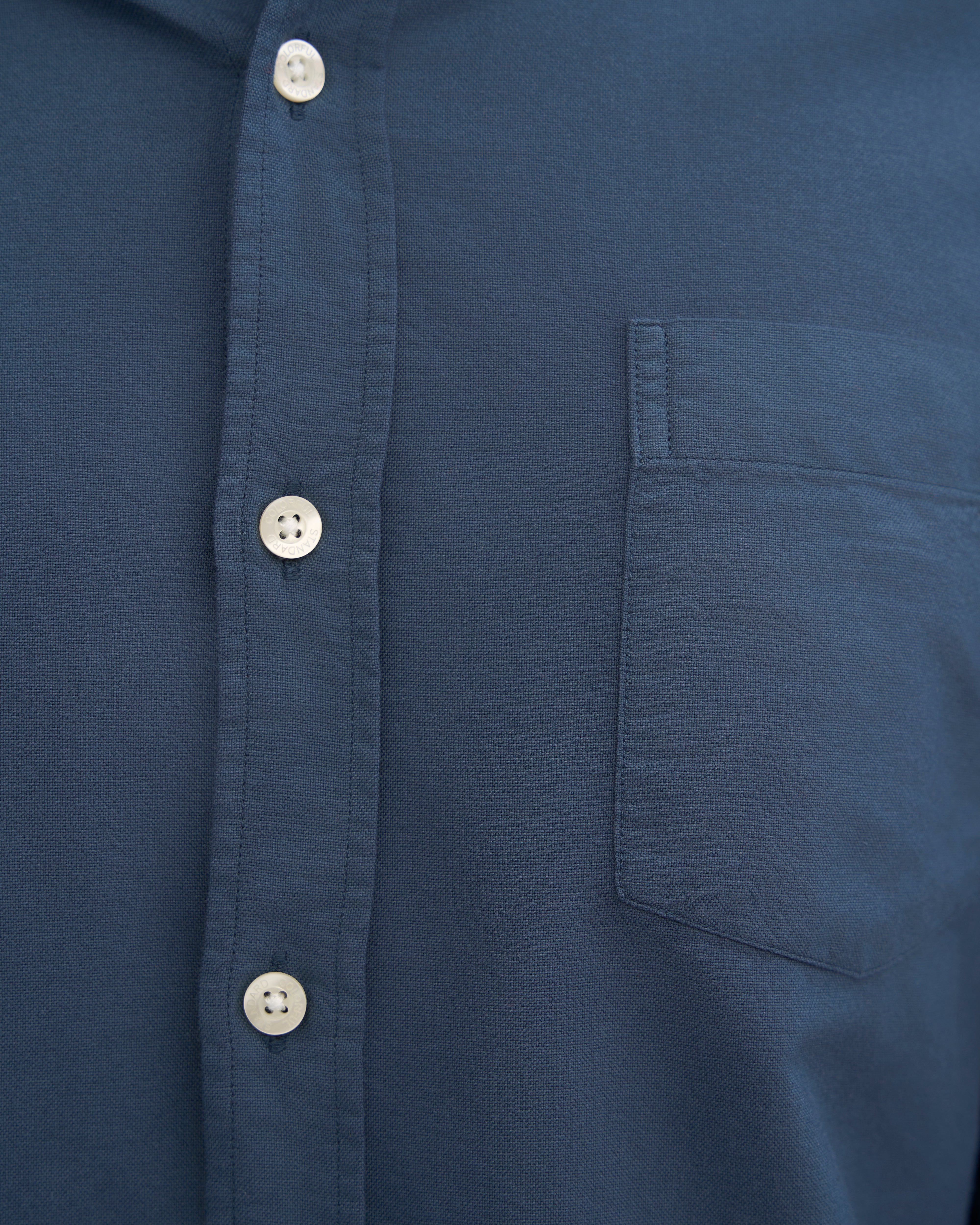 Organic Button Down Shirt - Petrol Blue