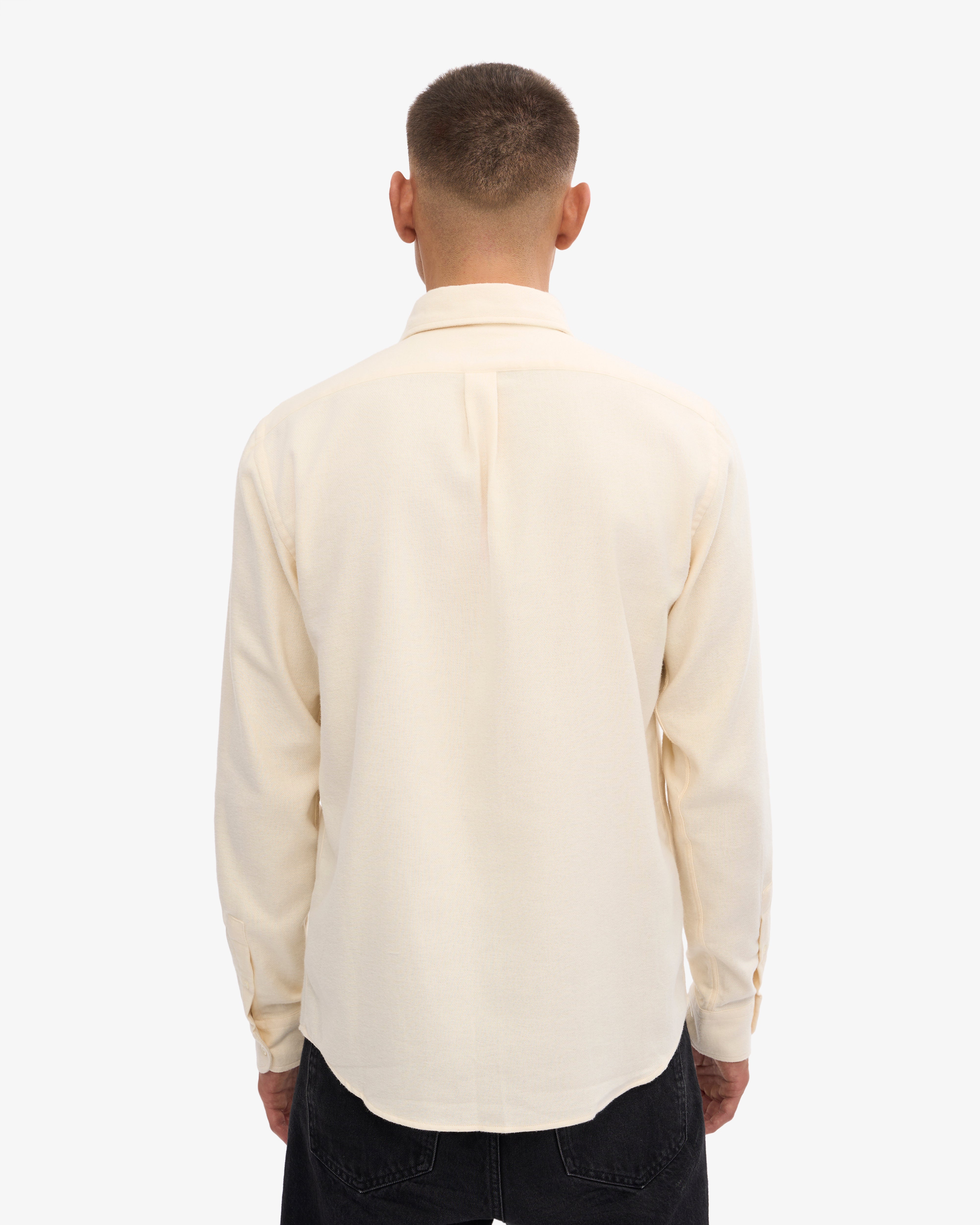 Organic Flannel Shirt - Ivory White