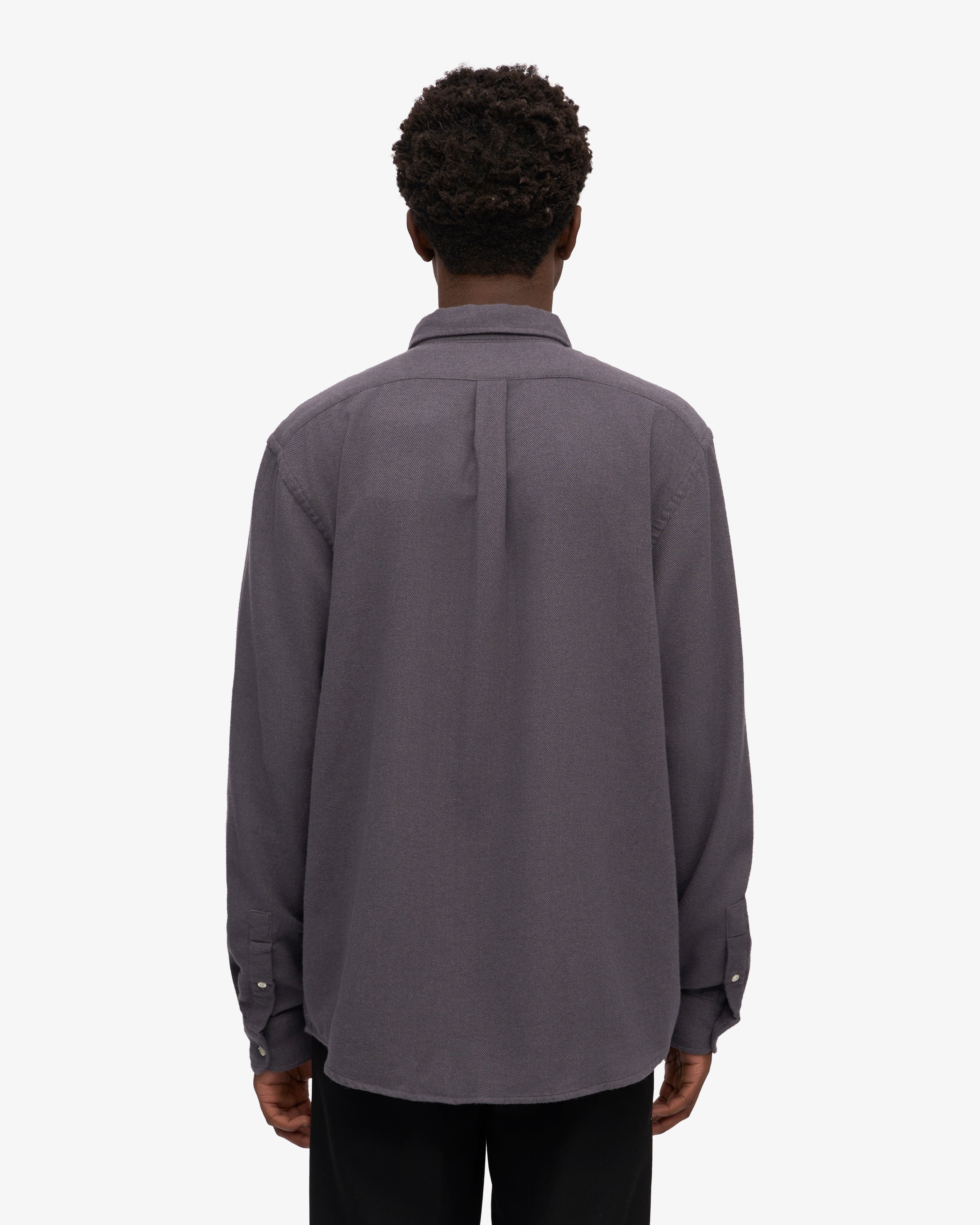Organic Flannel Shirt - Lava Grey