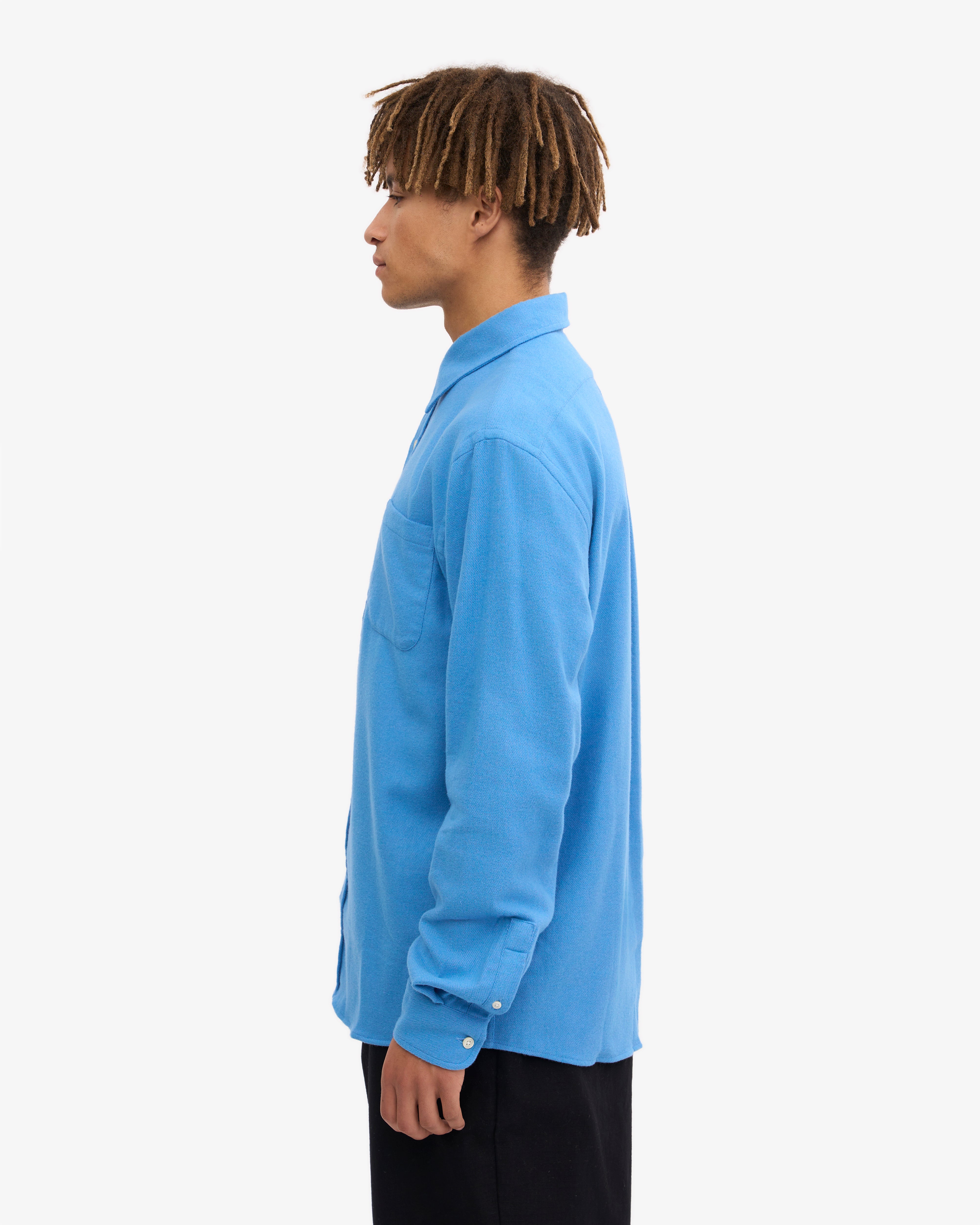 Organic Flannel Shirt - Pacific Blue