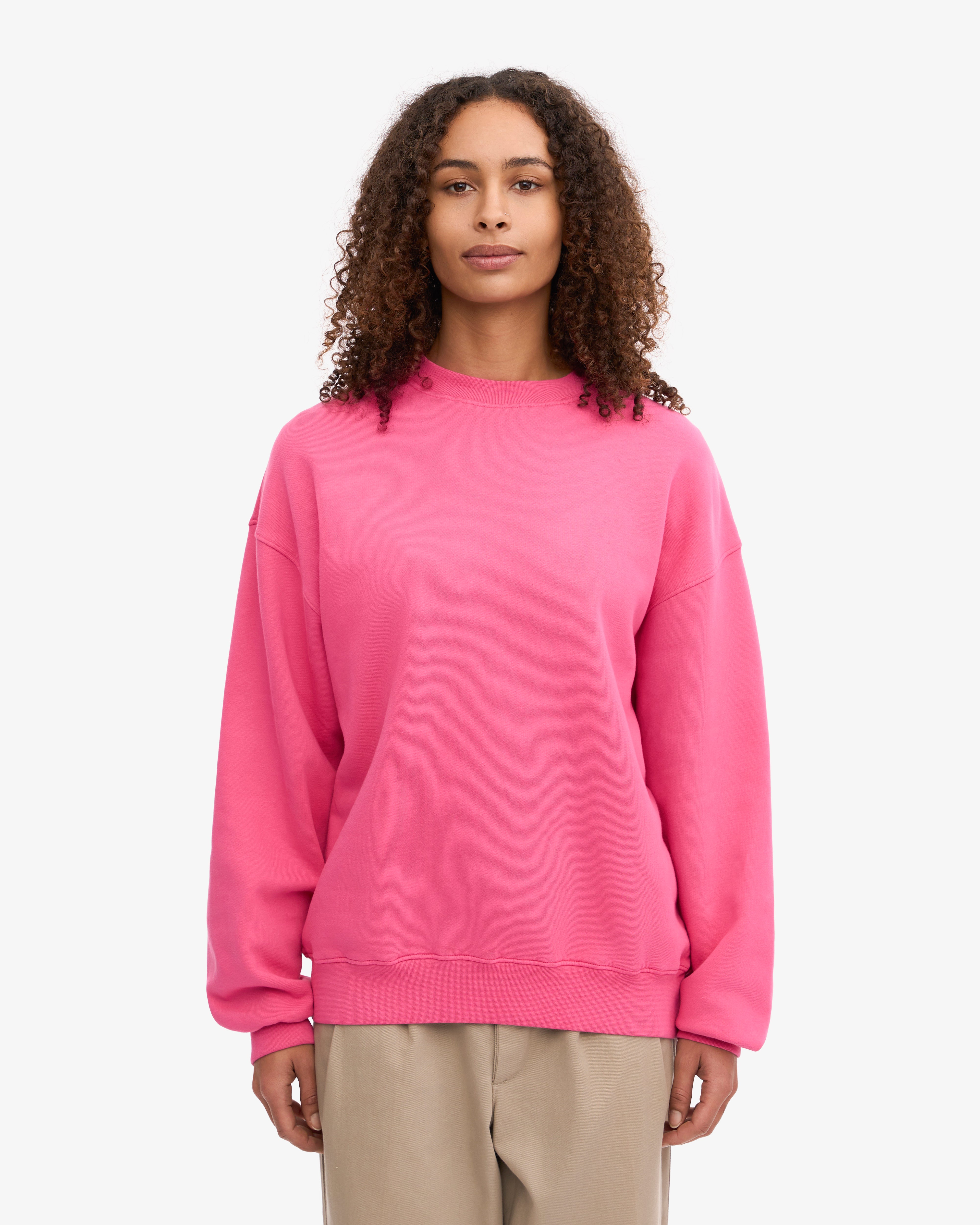 Organic Oversized Crew - Bubblegum Pink XS