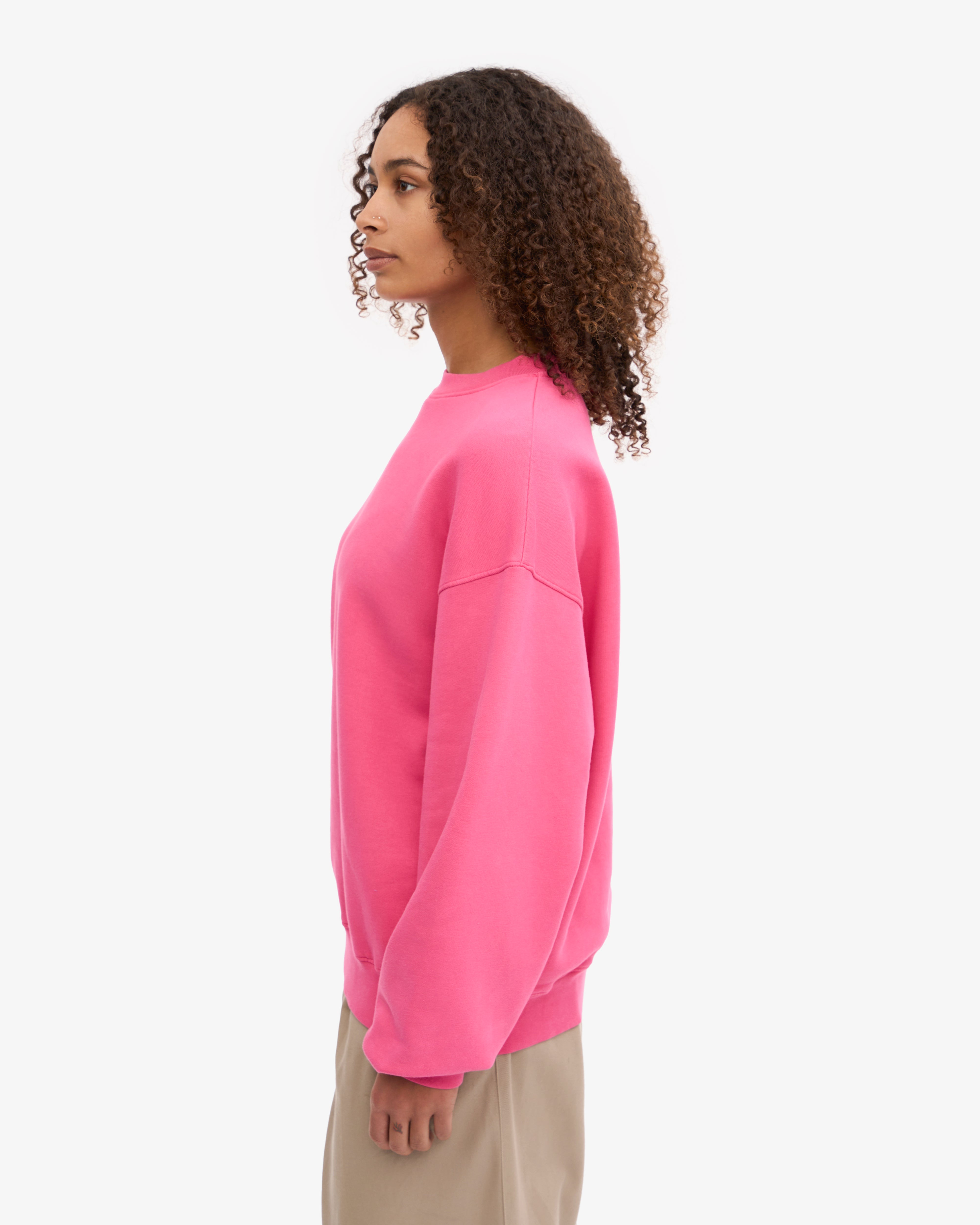Organic Oversized Crew - Bubblegum Pink XS