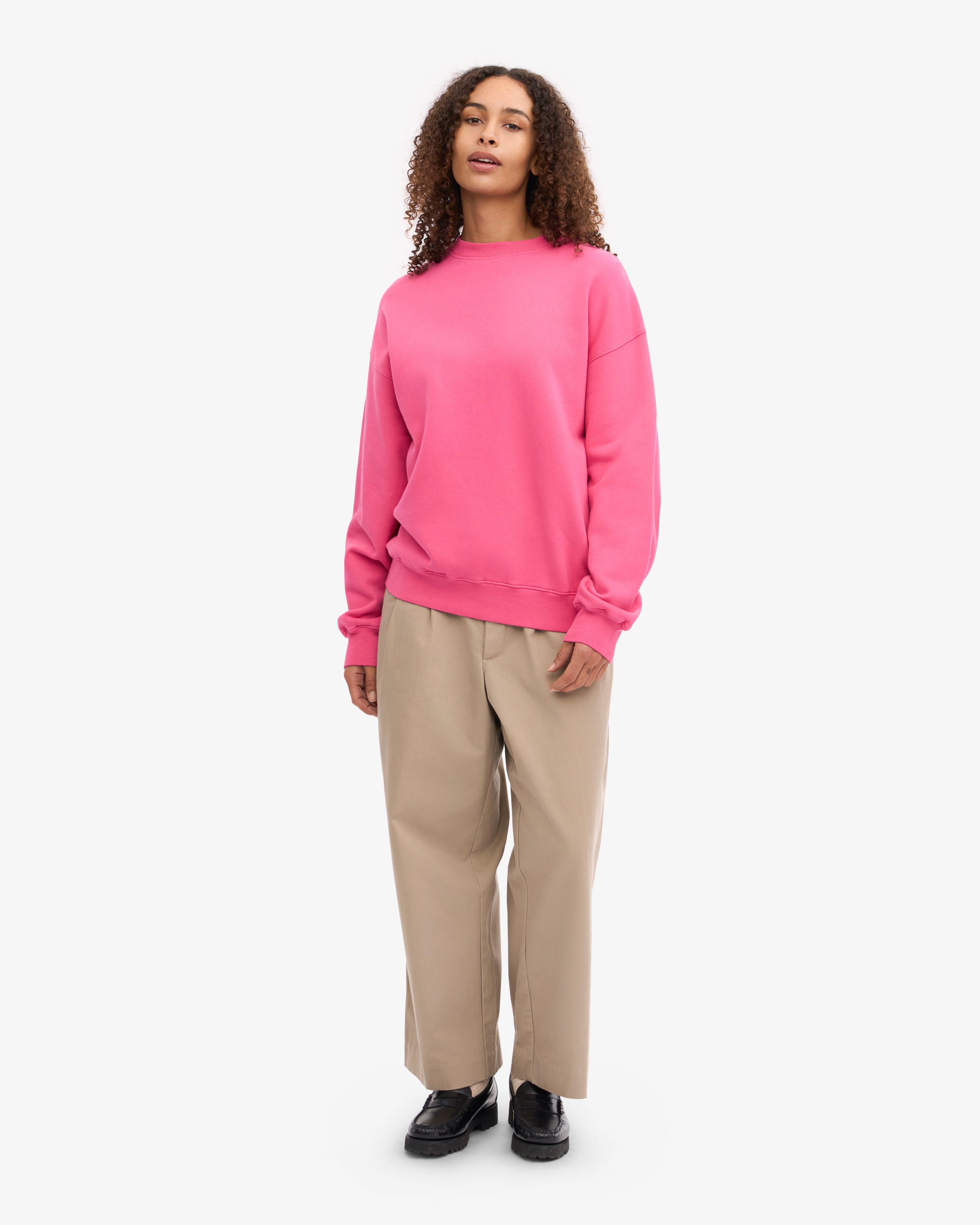 Organic Oversized Crew - Bubblegum Pink XS