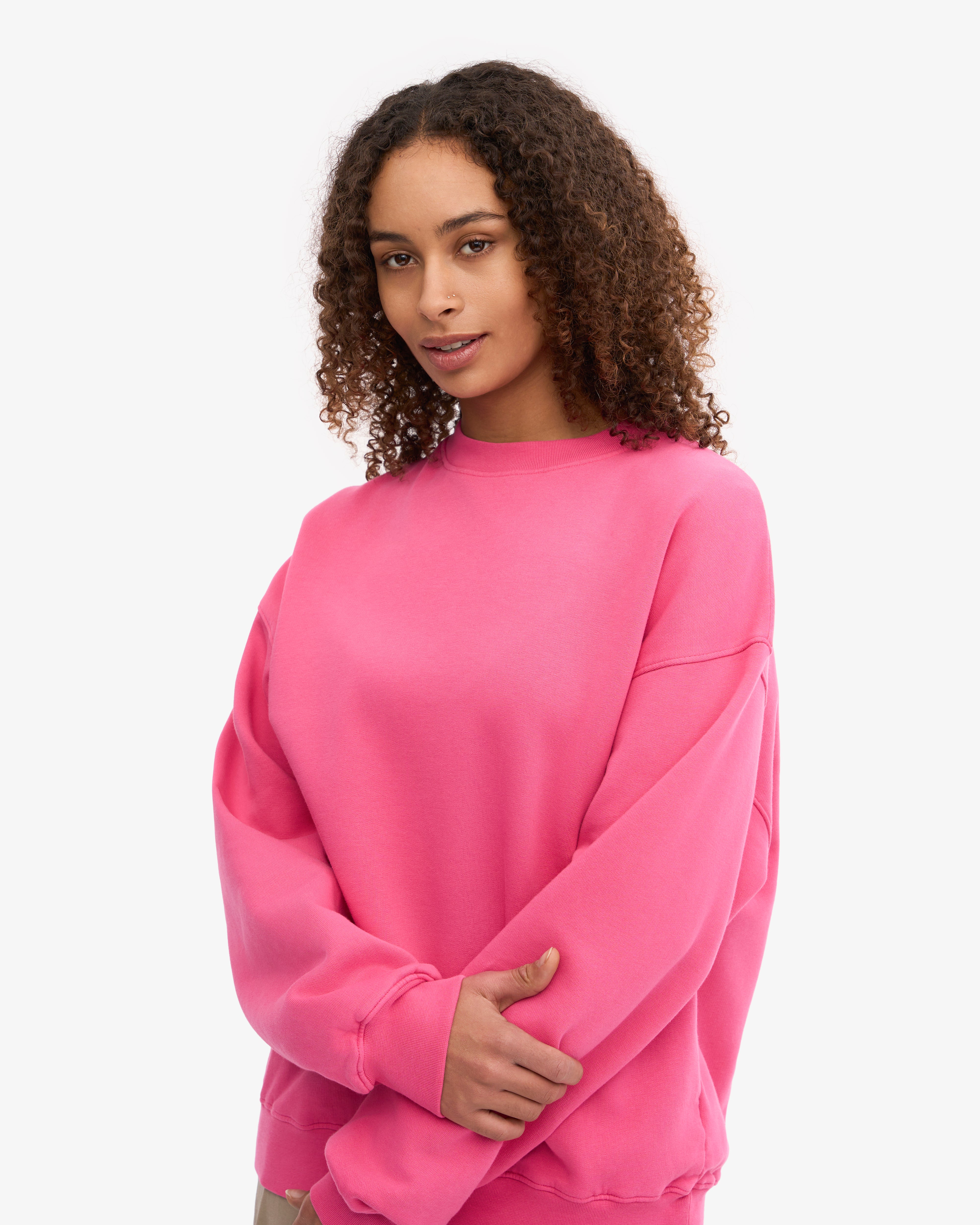 Organic Oversized Crew - Bubblegum Pink XS