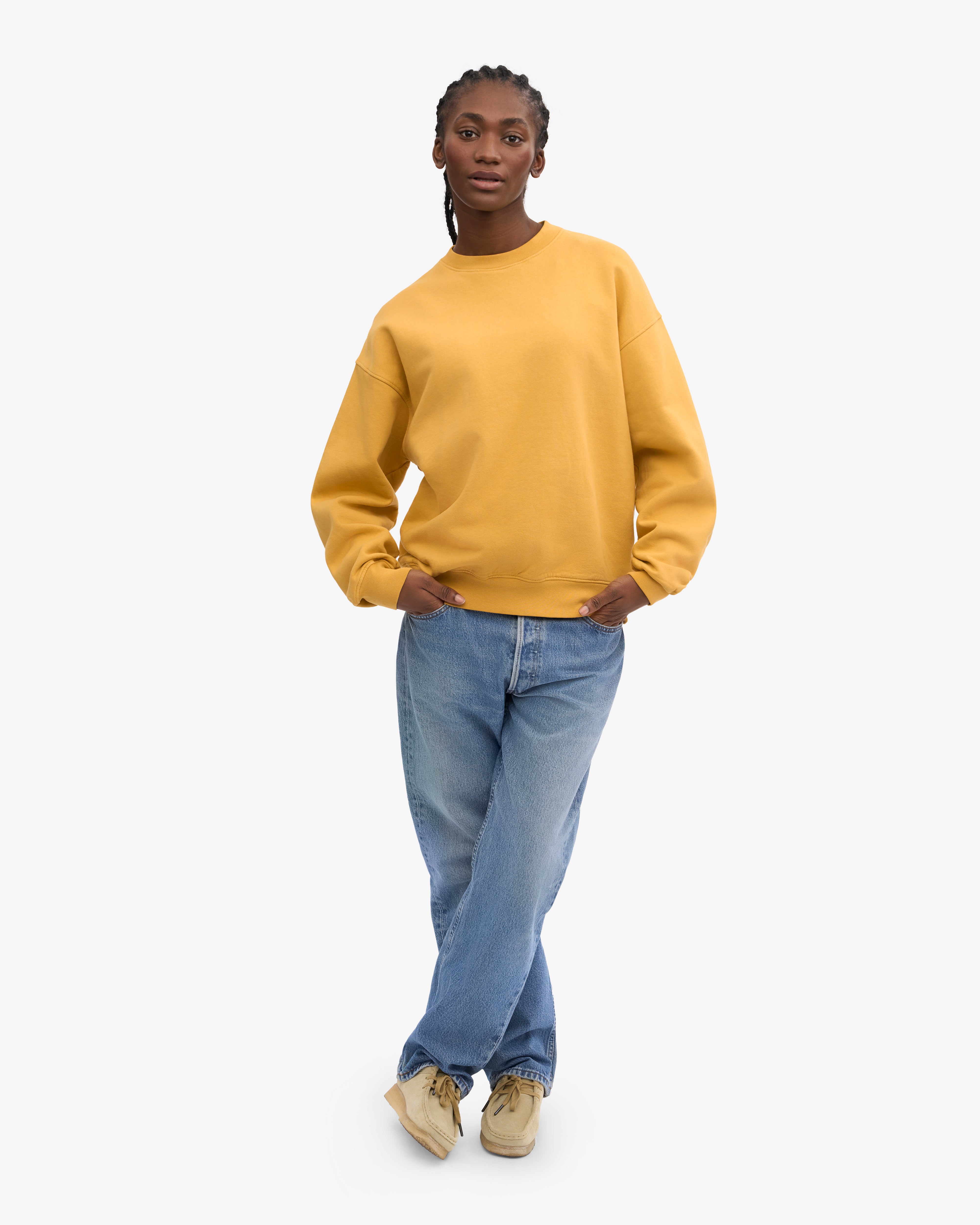 Organic Oversized Crew - Burned Yellow XS
