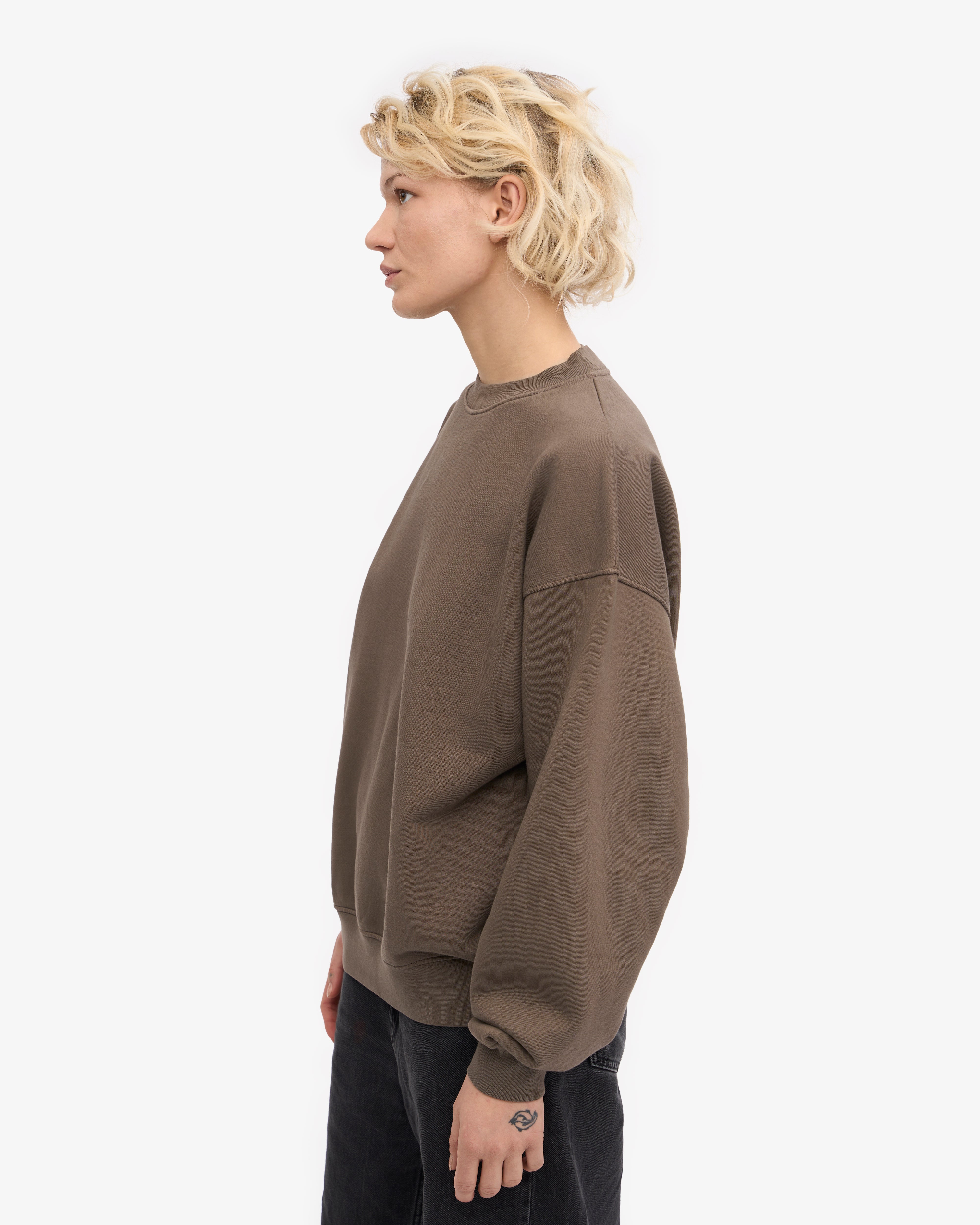 Organic Oversized Crew - Cedar Brown XS
