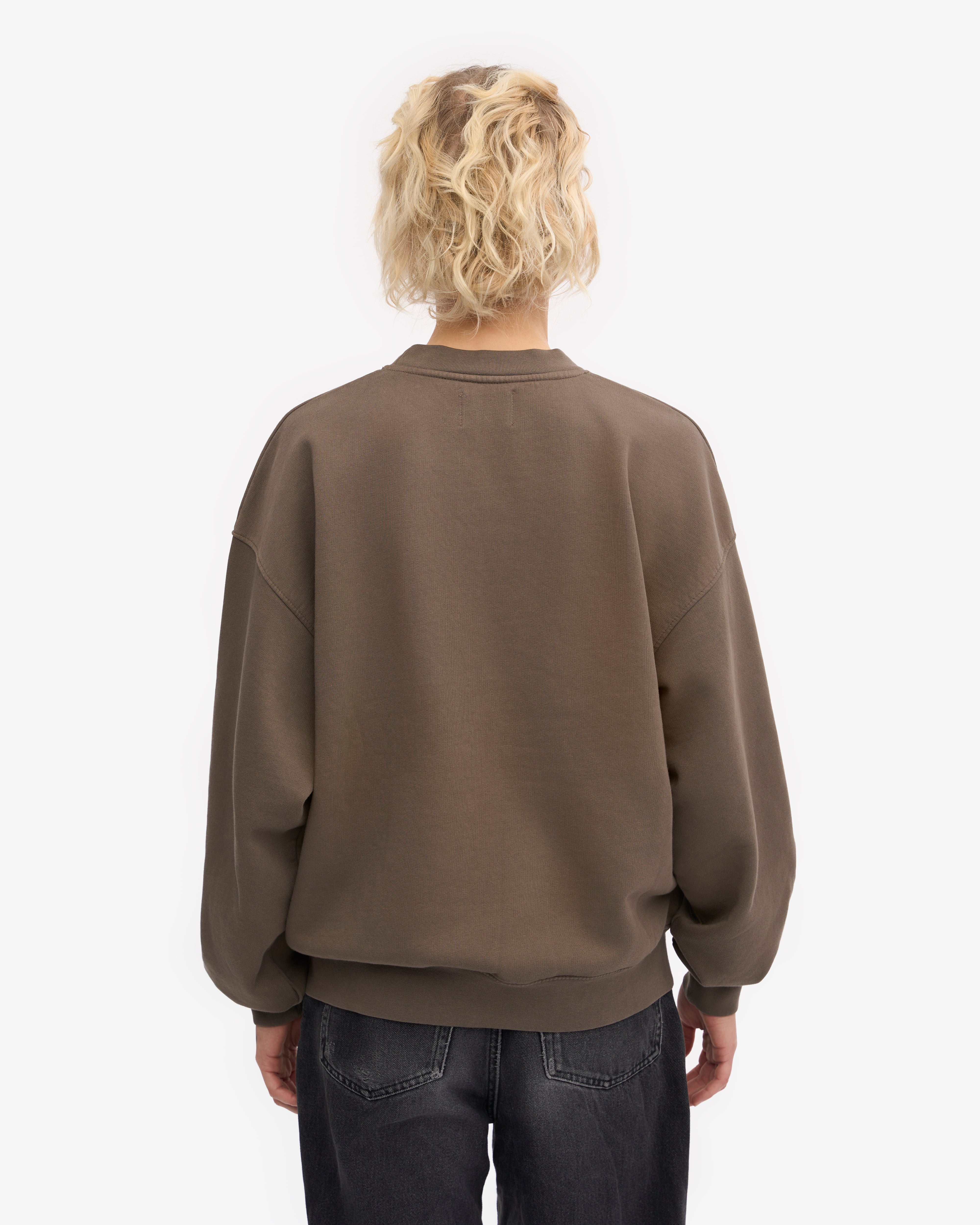 Organic Oversized Crew - Cedar Brown XS
