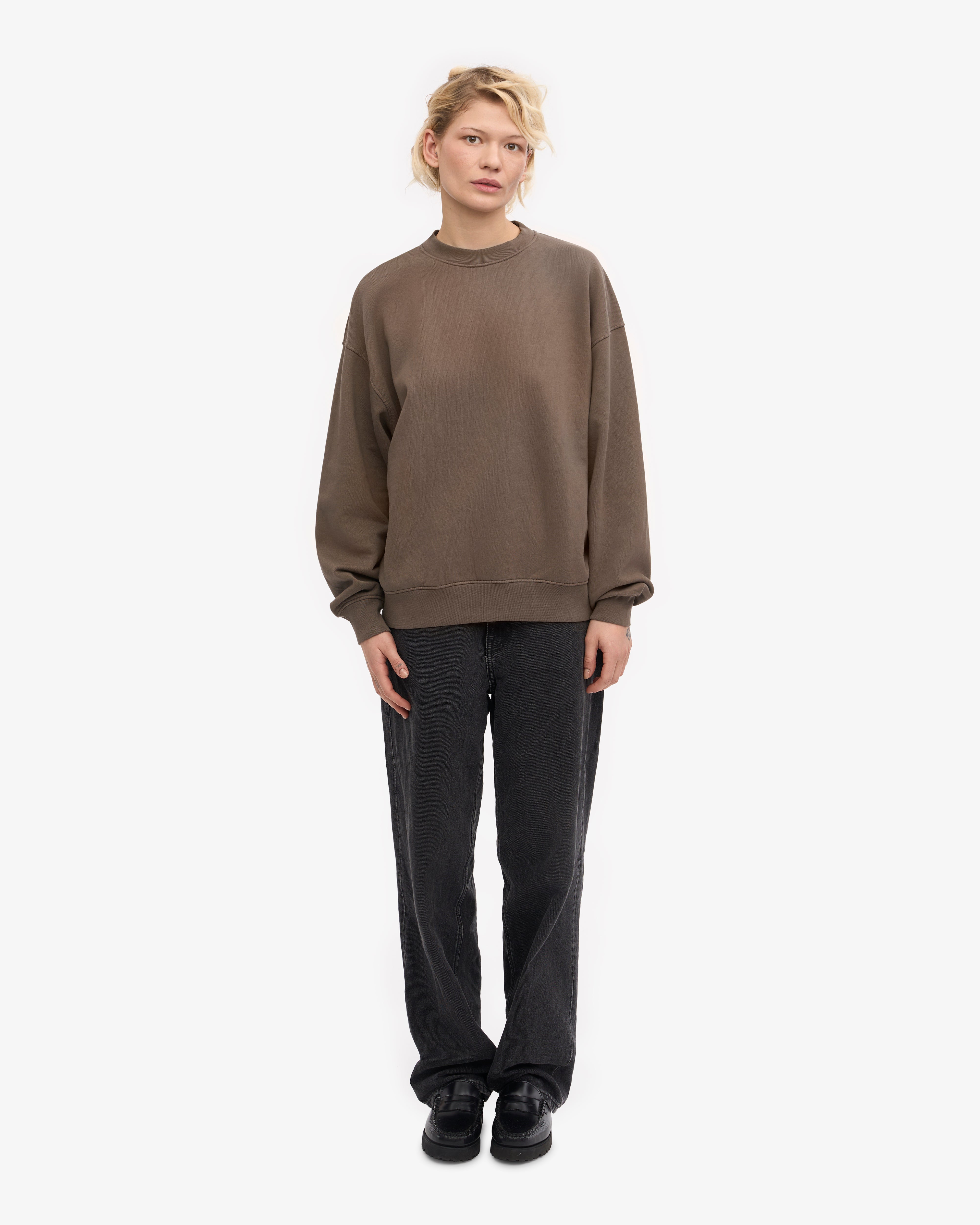 Organic Oversized Crew - Cedar Brown XS