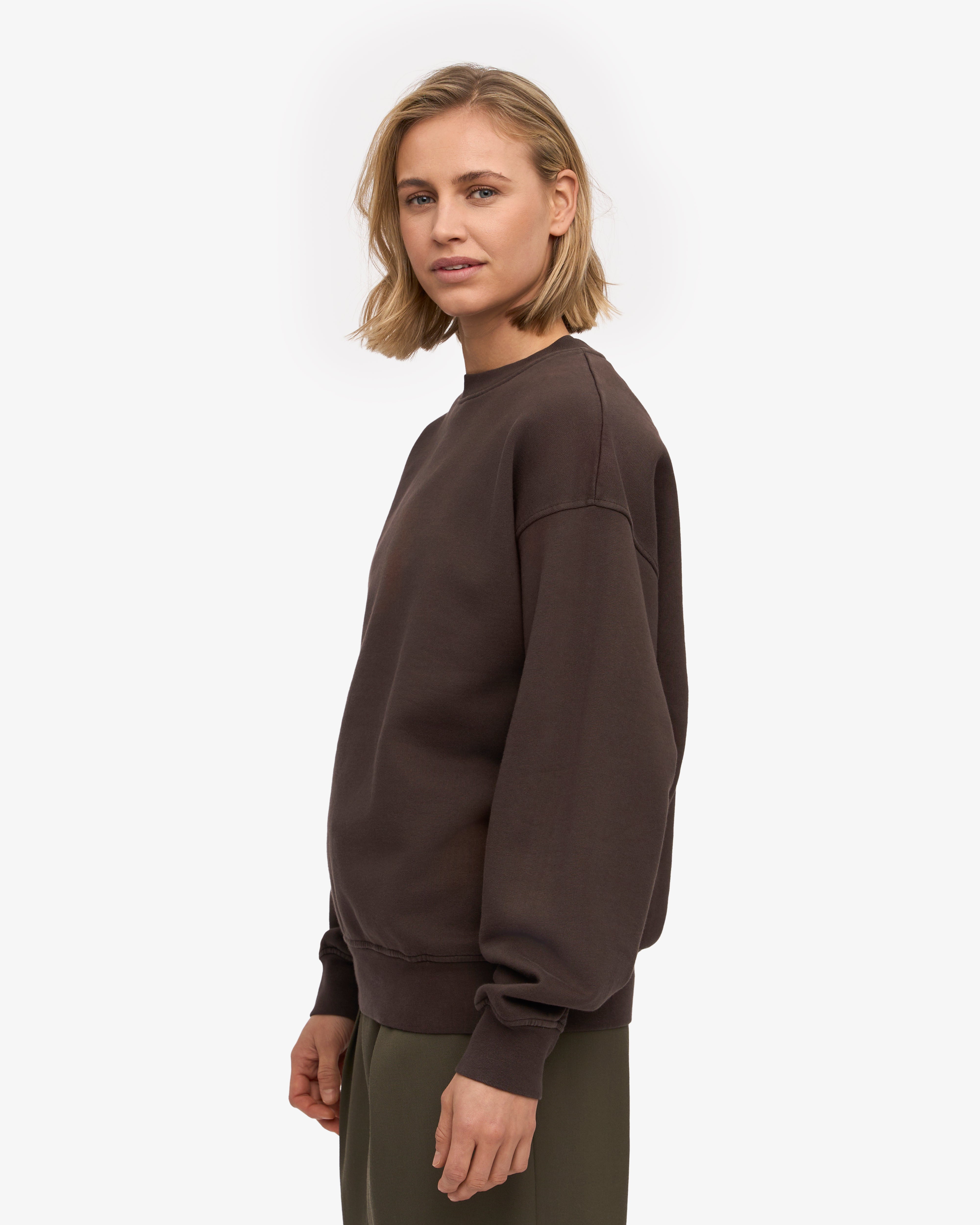 Organic Oversized Crew - Coffee Brown XS