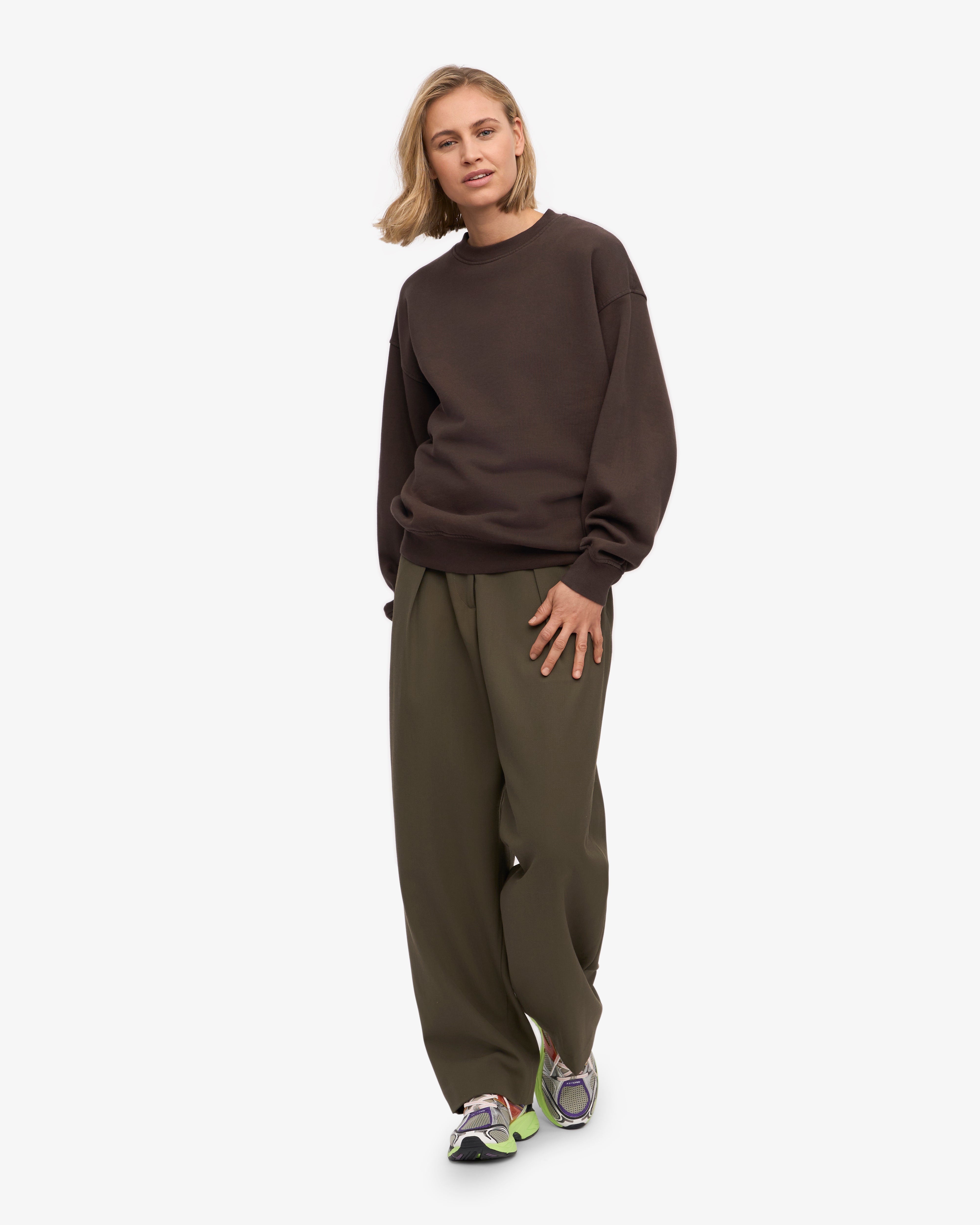Organic Oversized Crew - Coffee Brown XS