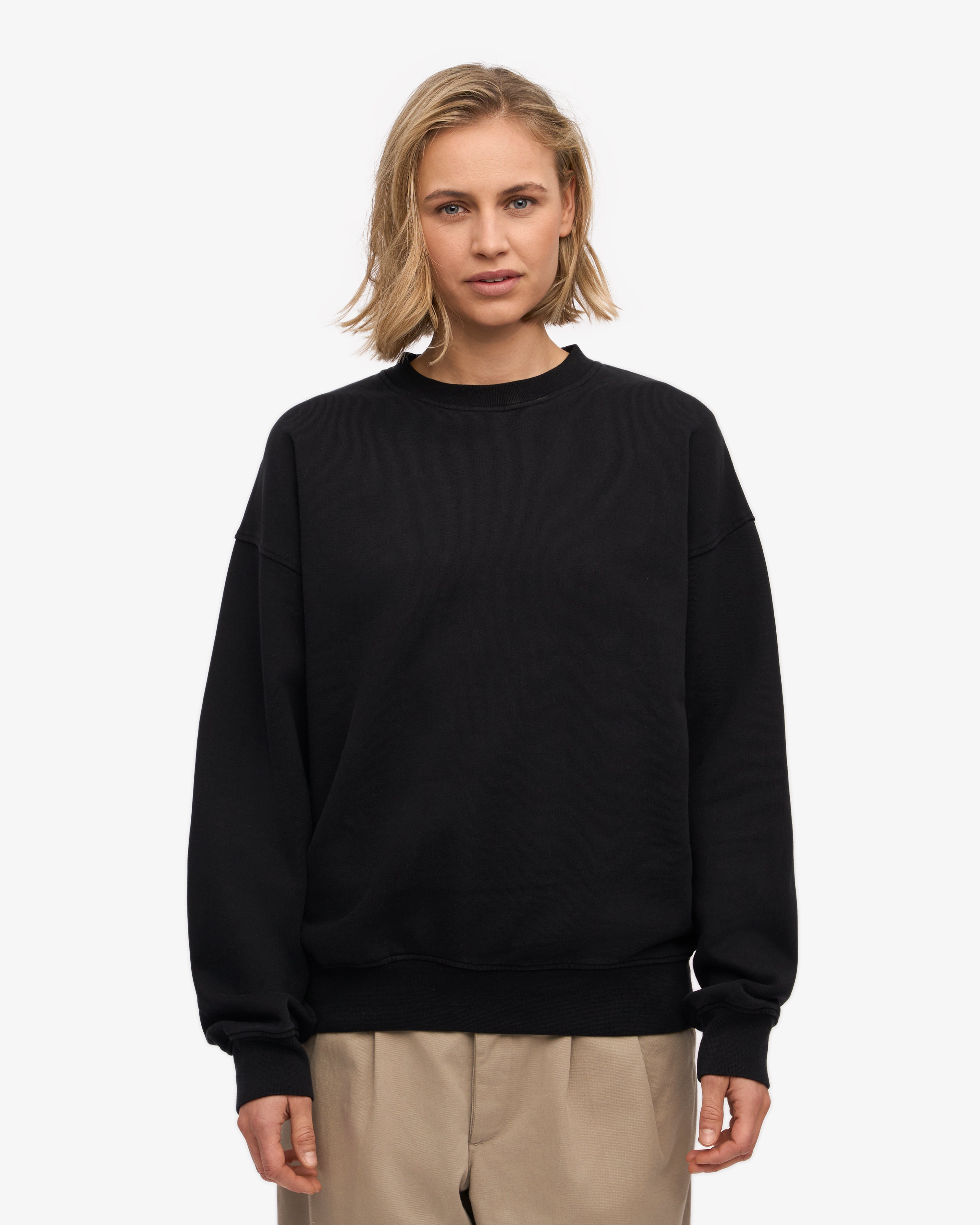 Organic Oversized Crew - Deep Black XS