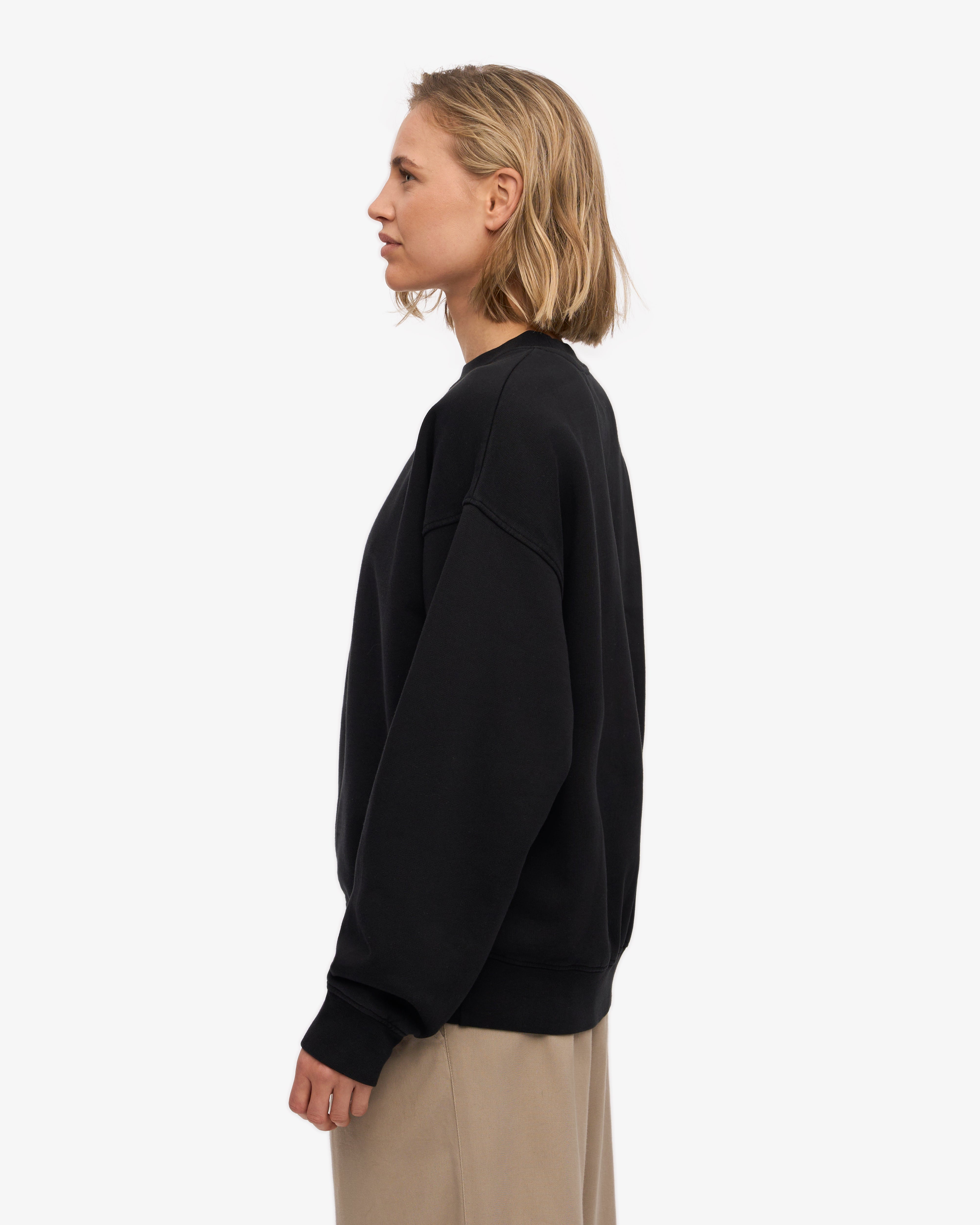 Organic Oversized Crew - Deep Black XS