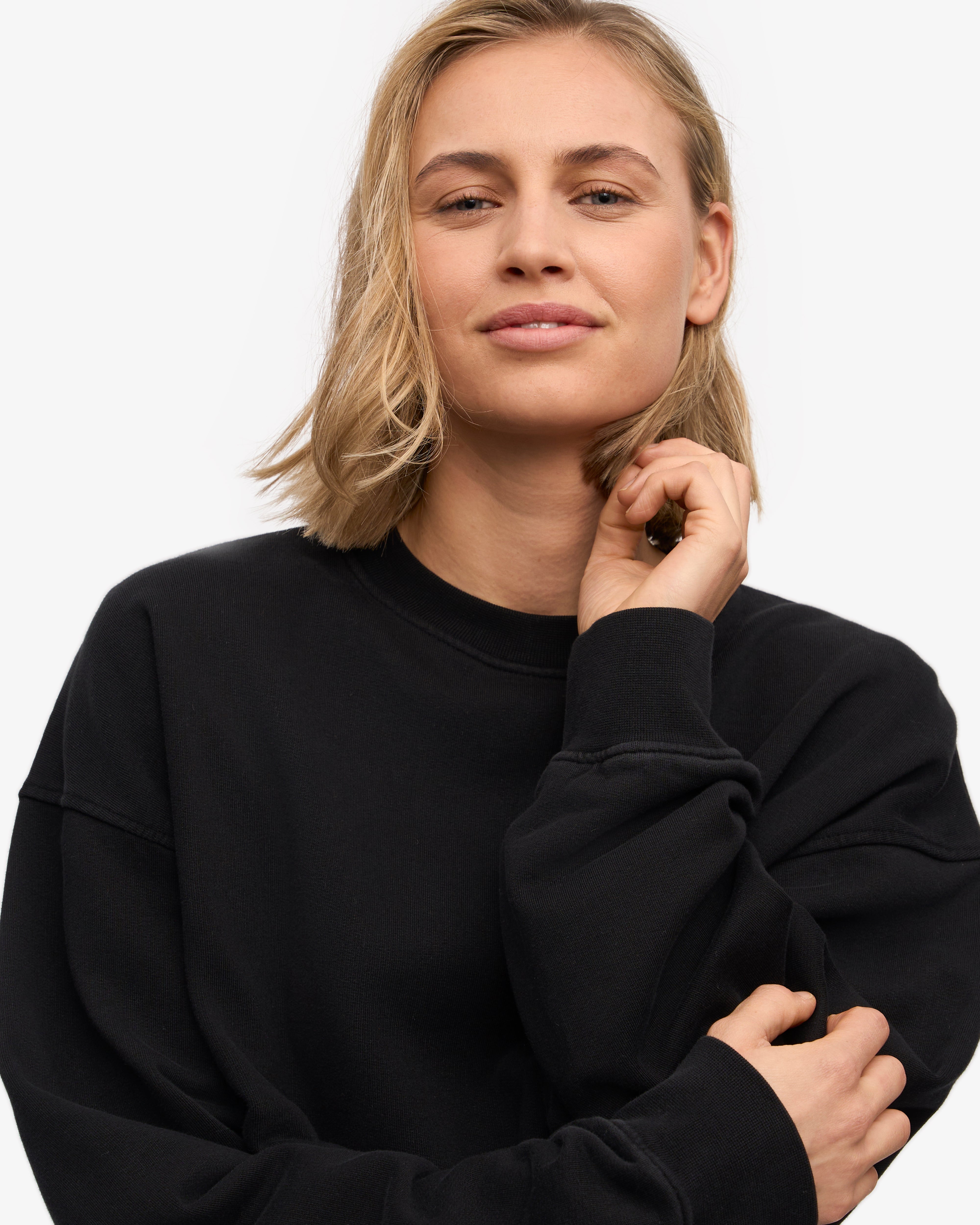 Organic Oversized Crew - Deep Black XS