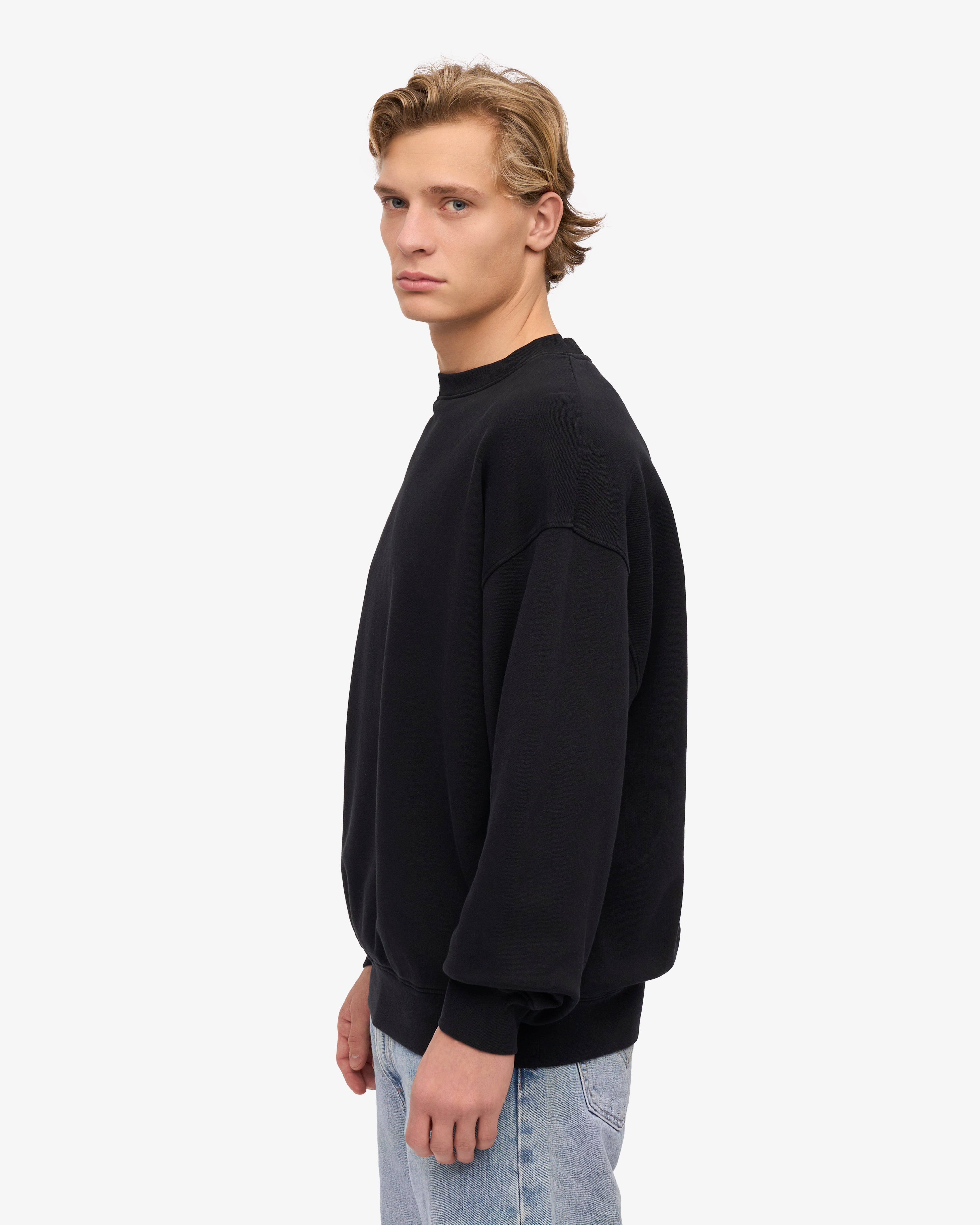 Organic Oversized Crew - Deep Black