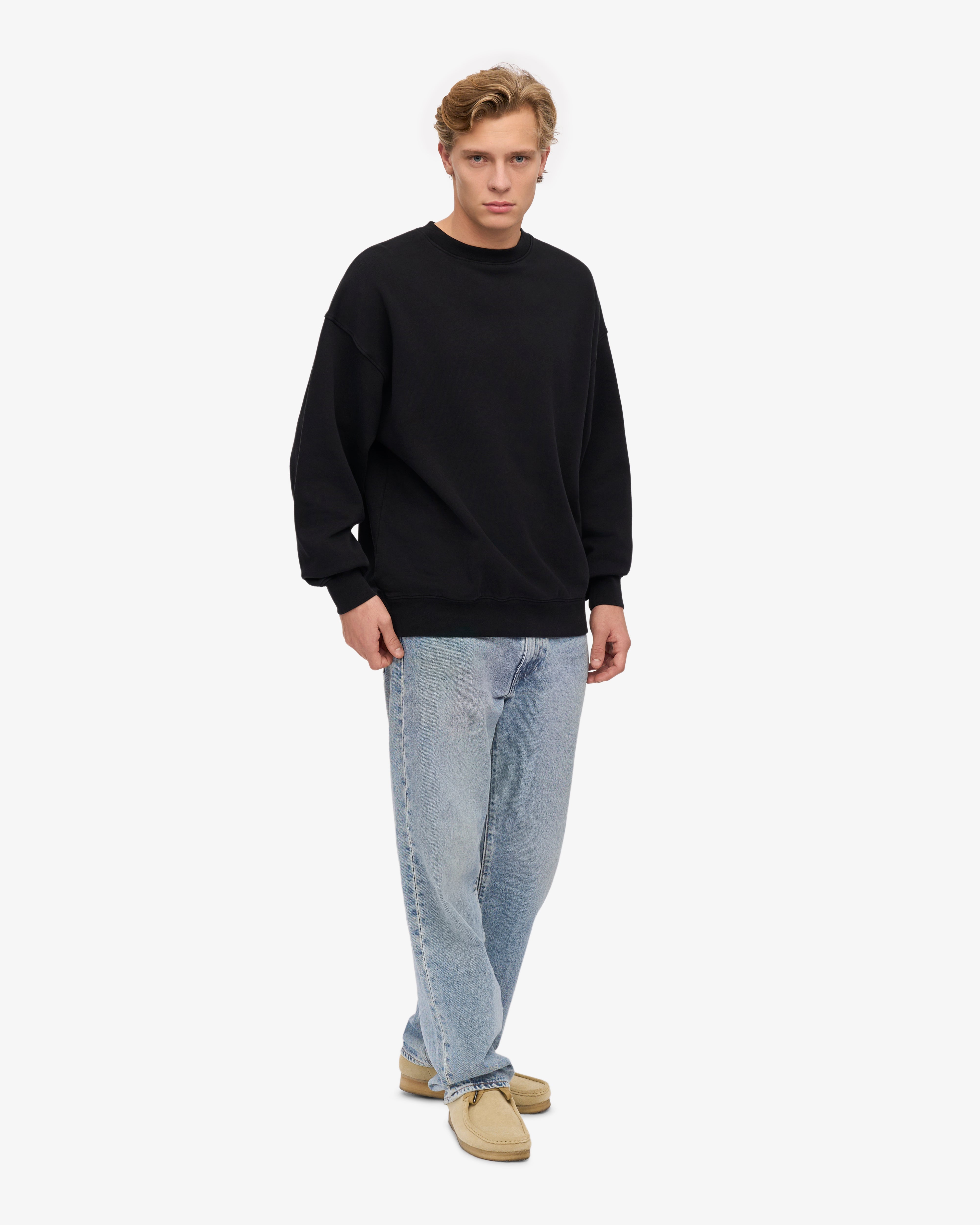 Organic Oversized Crew - Deep Black