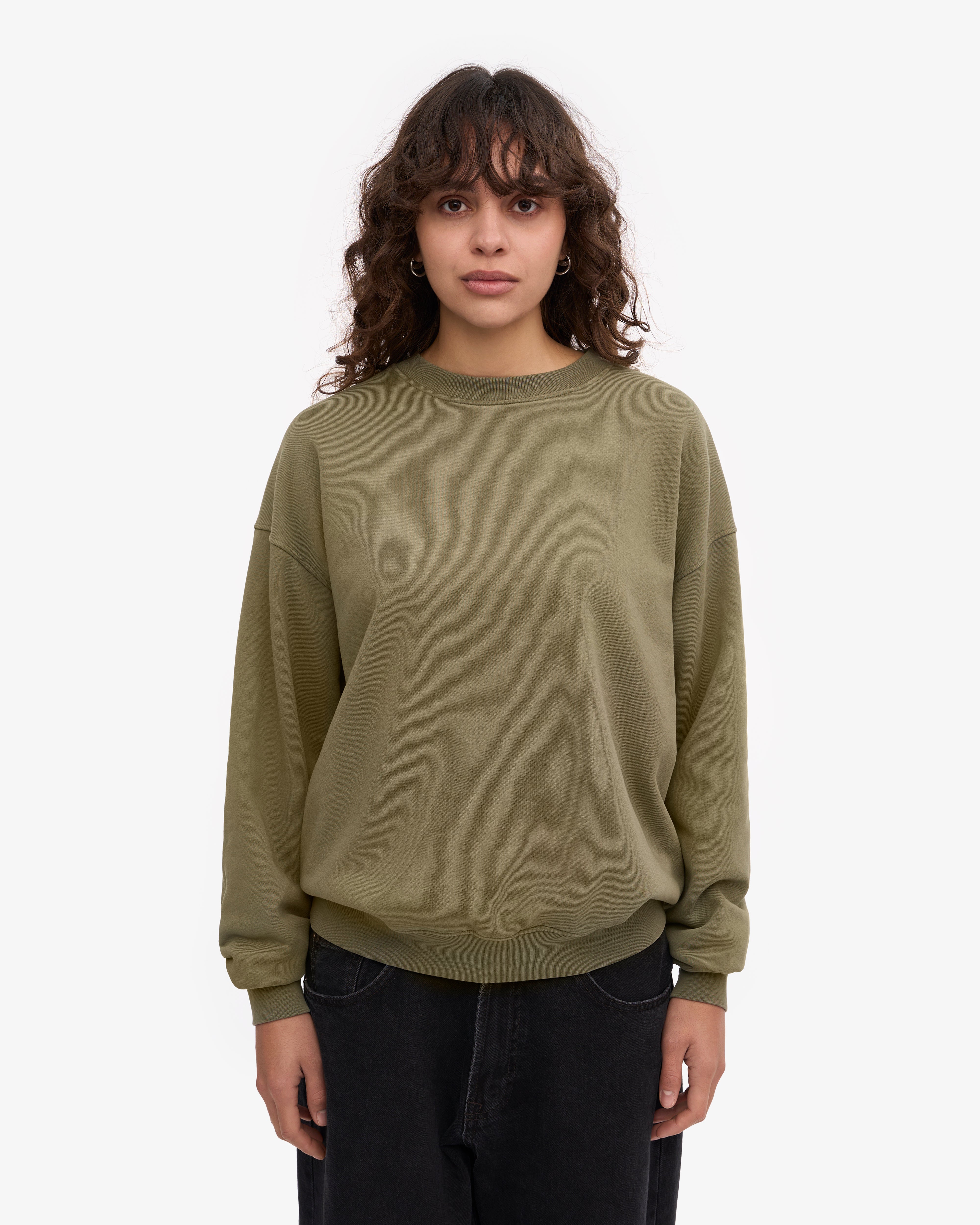 Organic Oversized Crew - Dusty Olive XS