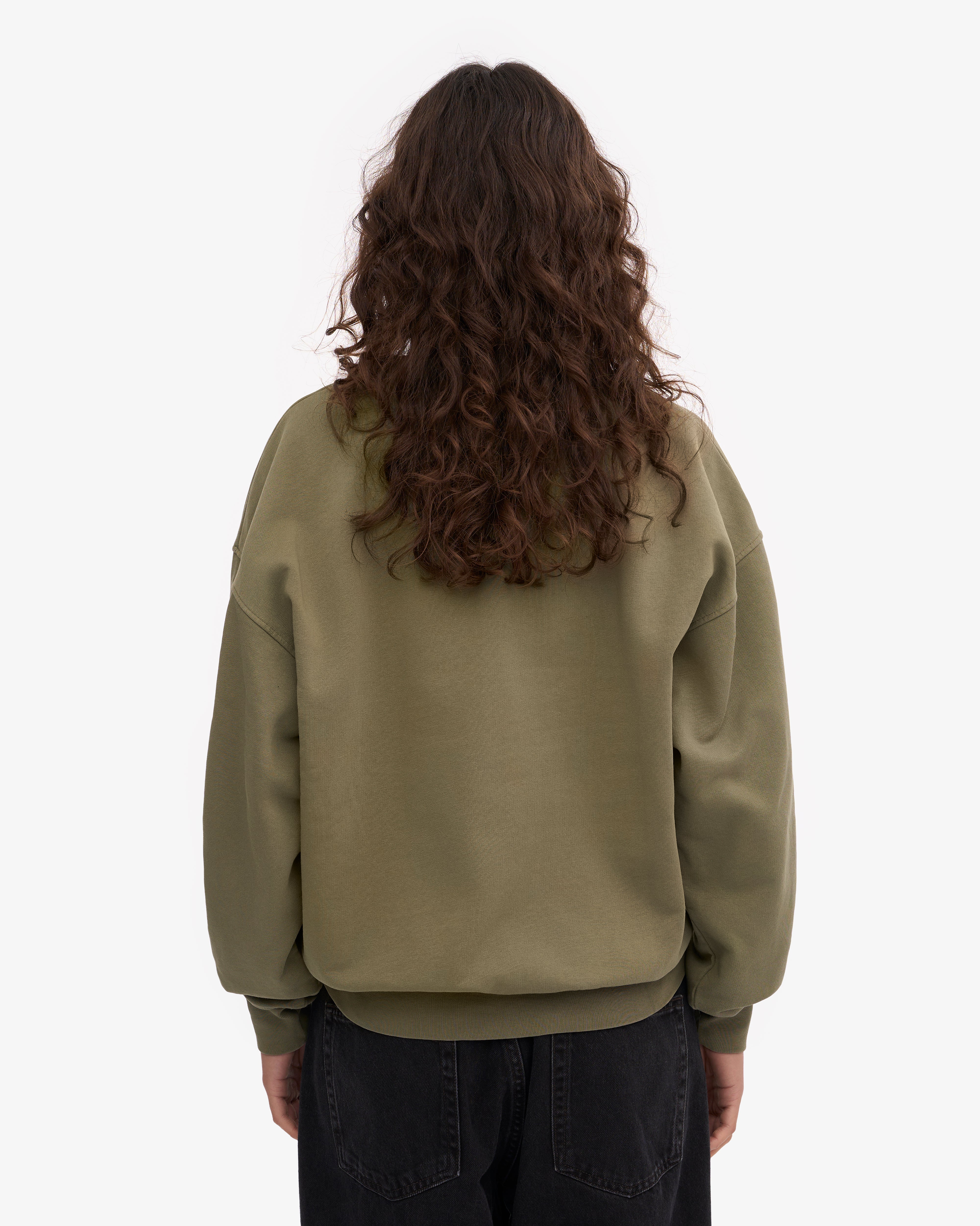 Organic Oversized Crew - Dusty Olive XS