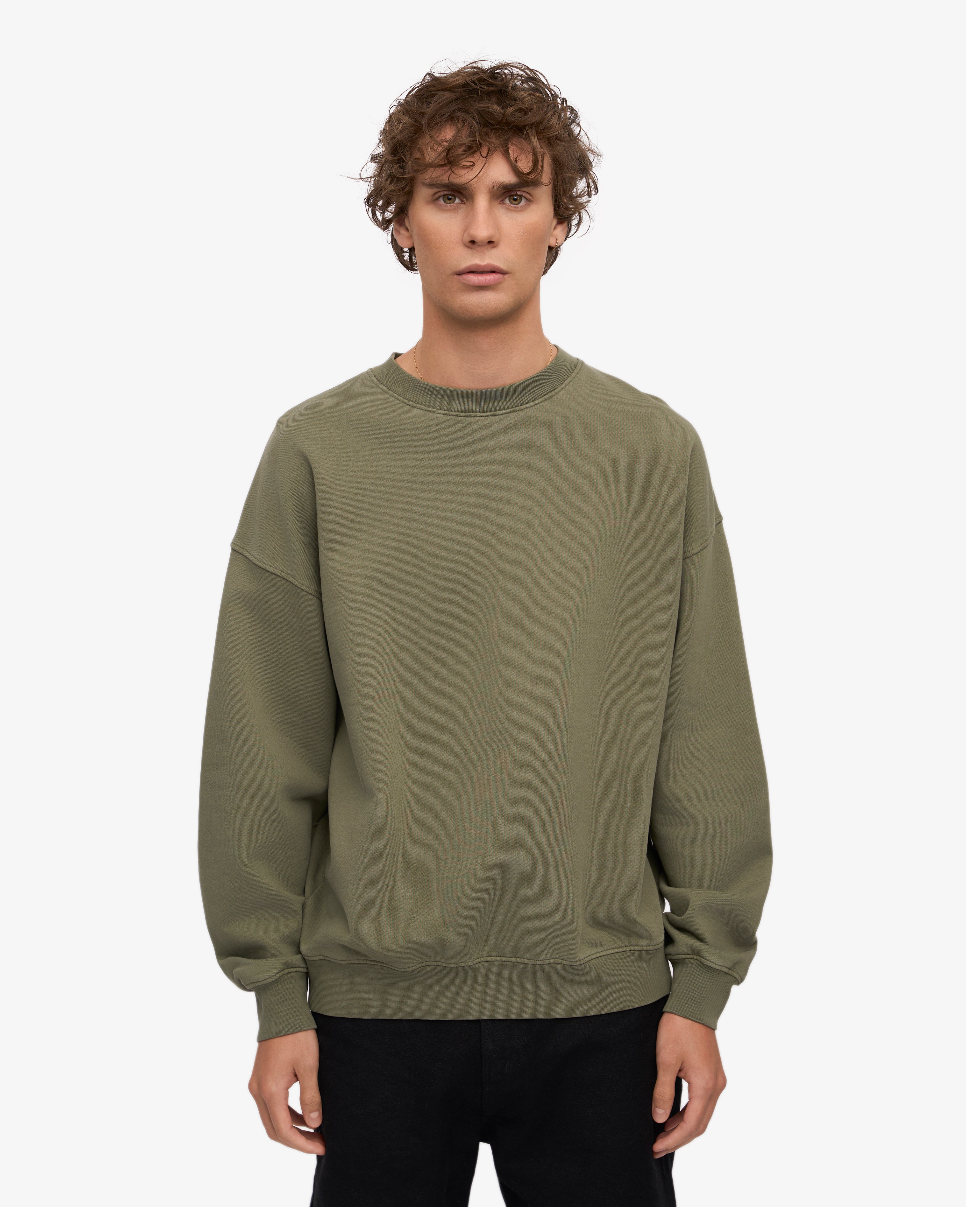 Organic Oversized Crew - Dusty Olive