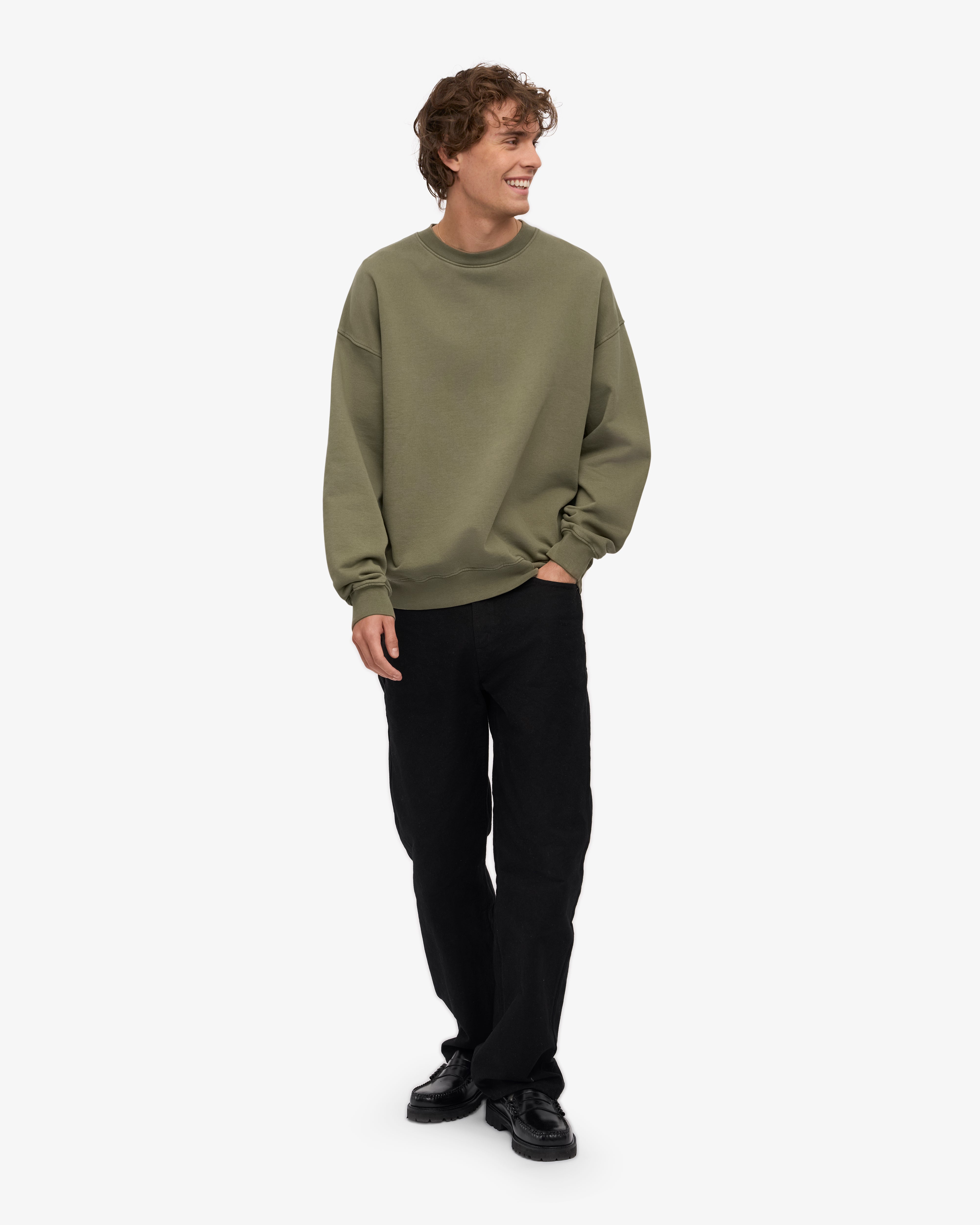 Organic Oversized Crew - Dusty Olive