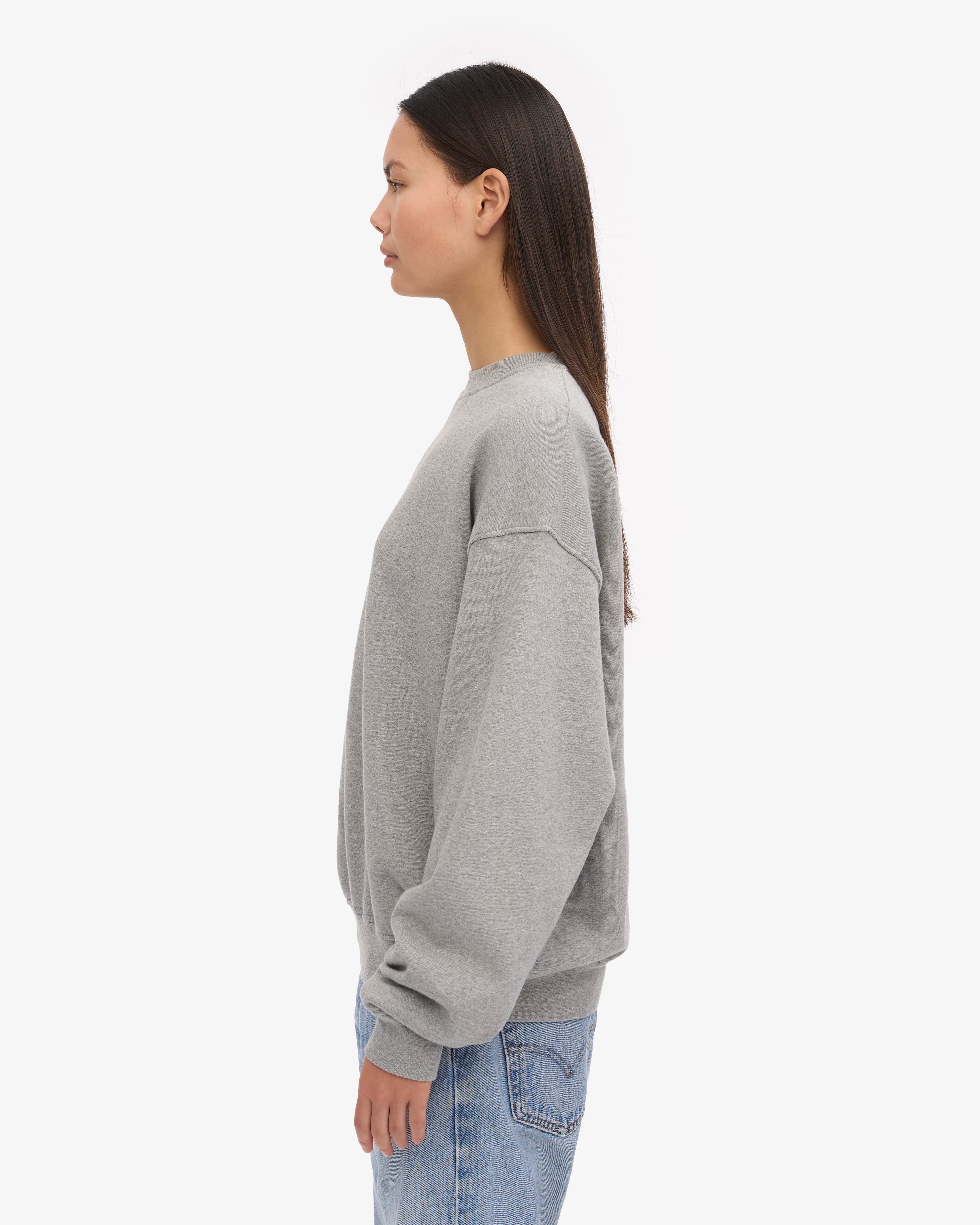 Organic Oversized Crew - Heather Grey XS