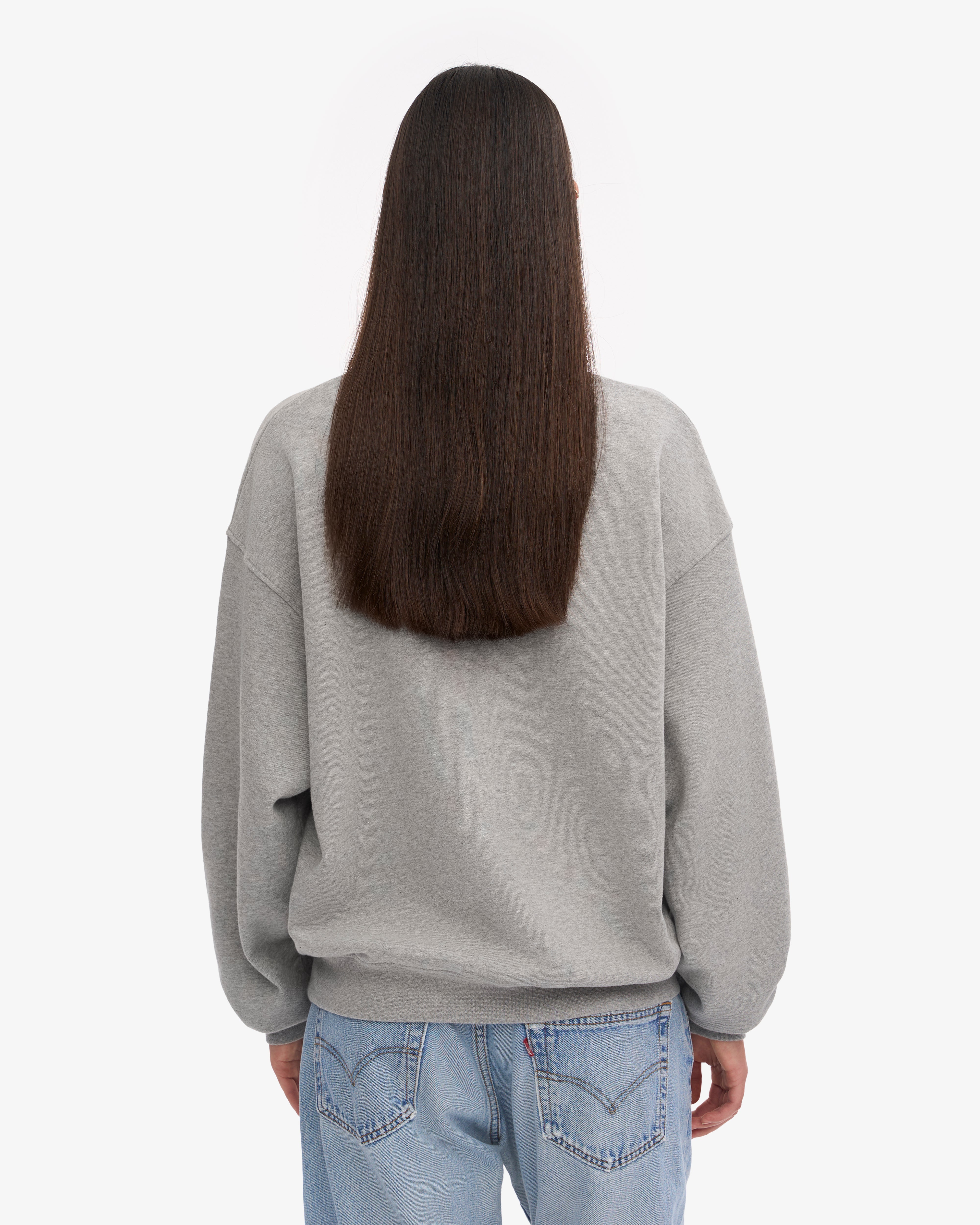 Organic Oversized Crew - Heather Grey XS