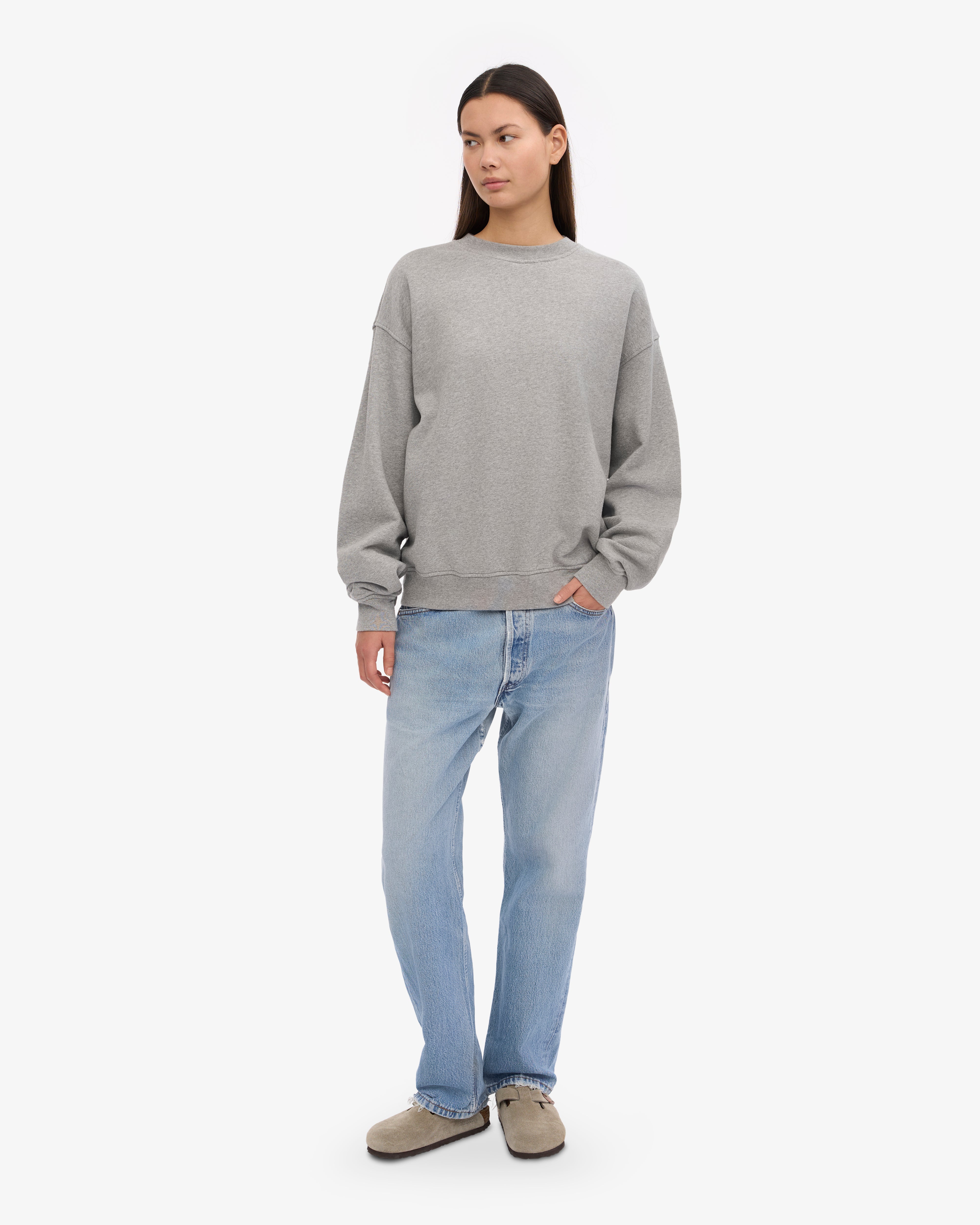Organic Oversized Crew - Heather Grey XS