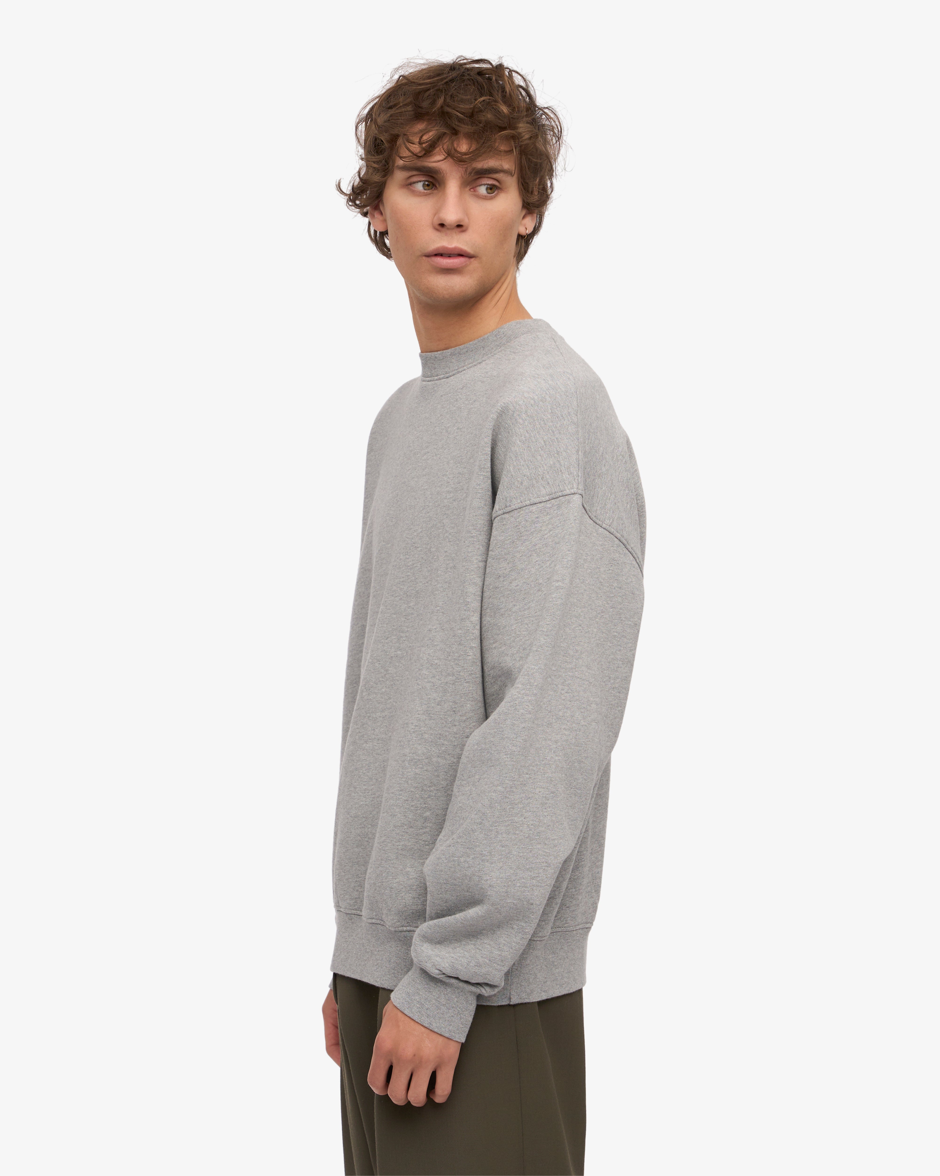 Organic Oversized Crew - Heather Grey