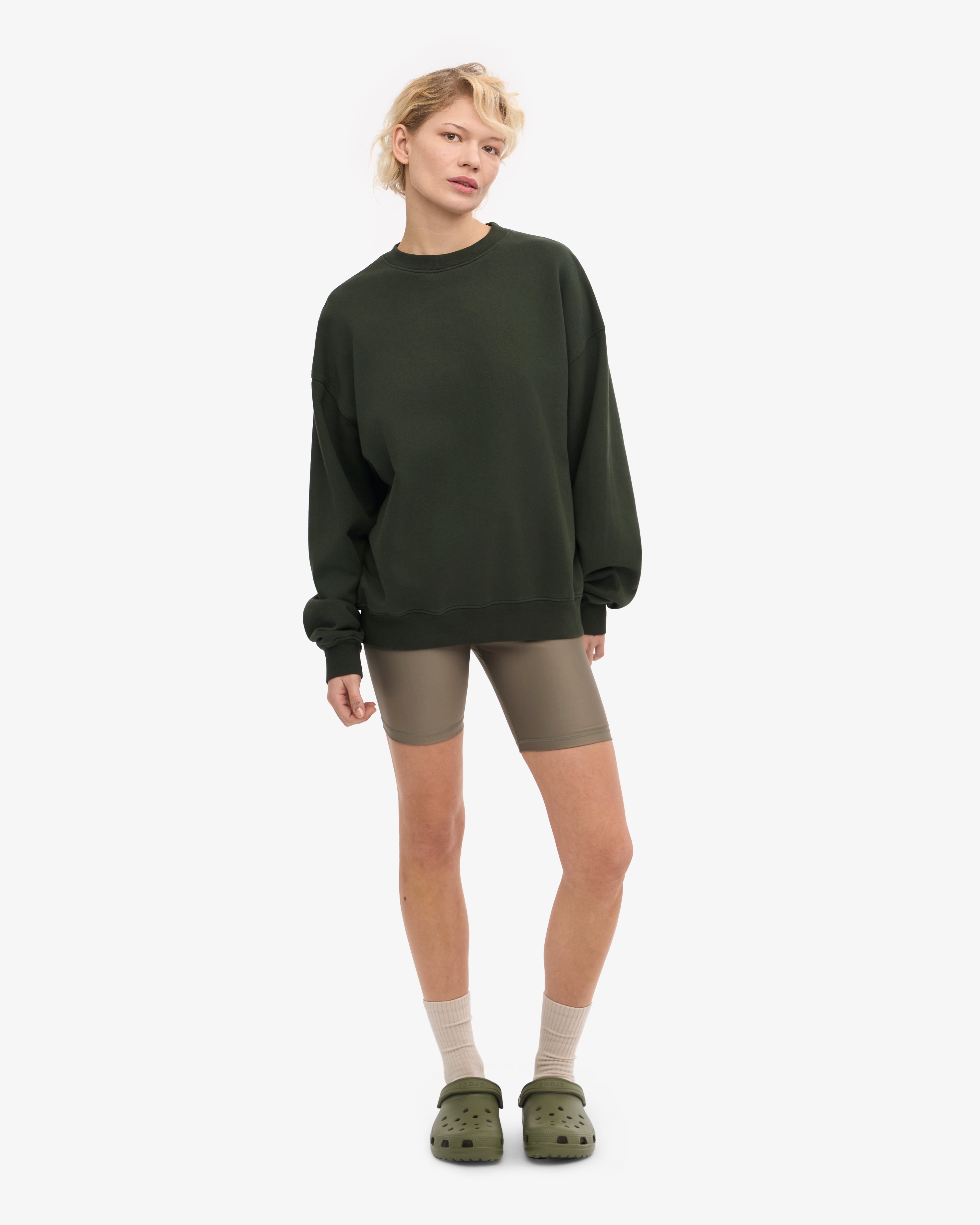 Organic Oversized Crew - Hunter Green XS