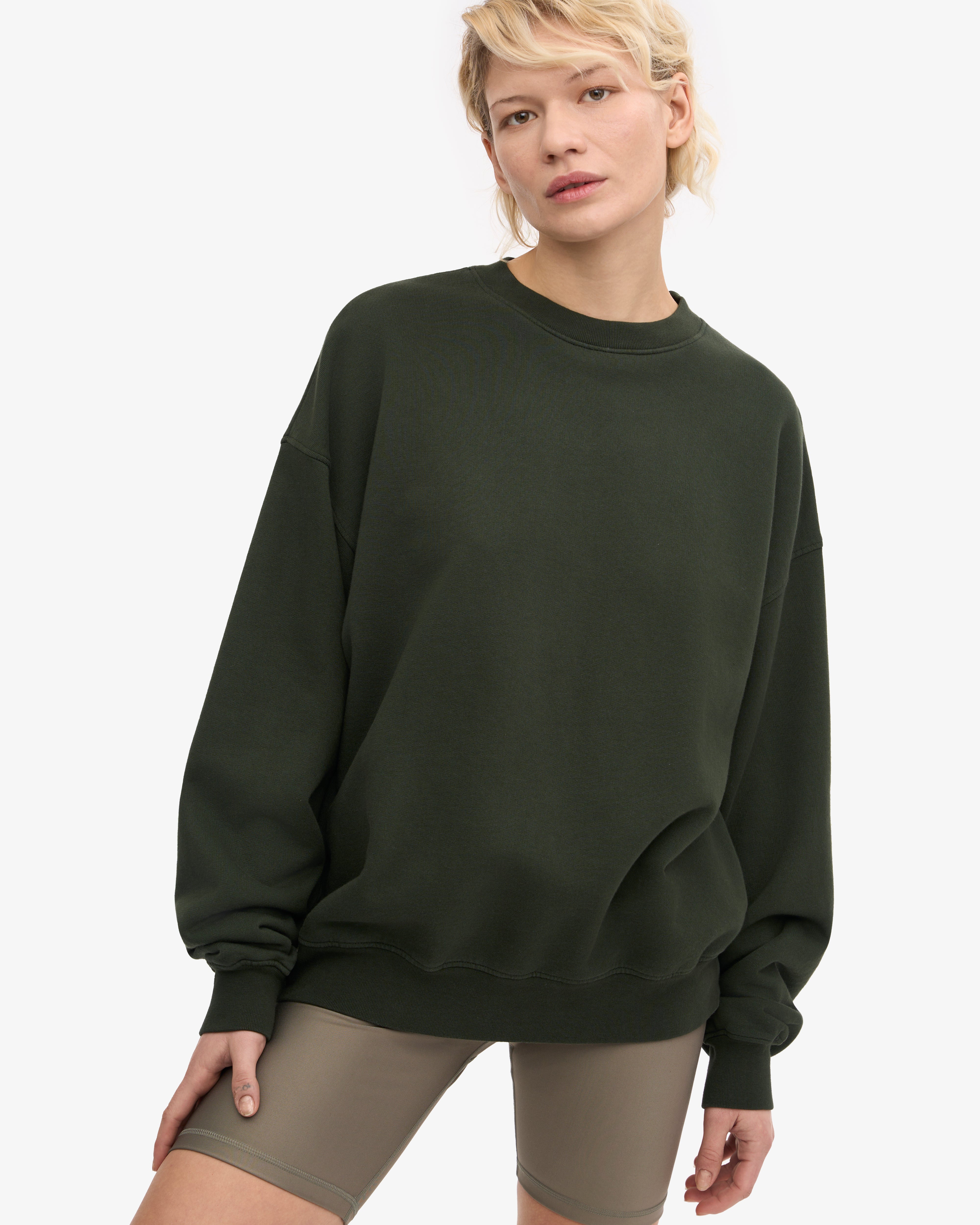 Organic Oversized Crew - Hunter Green XS
