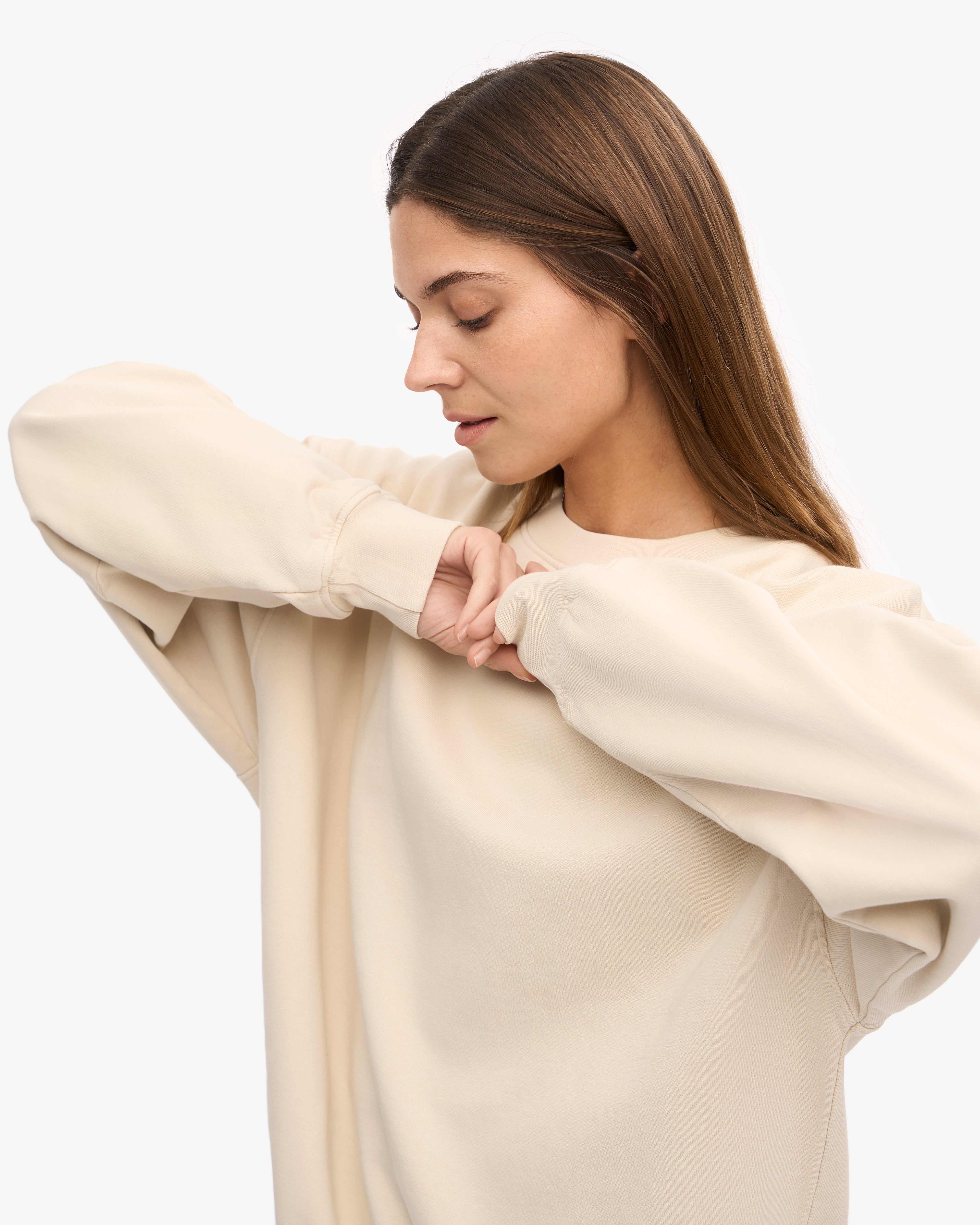Organic Oversized Crew - Ivory White XS
