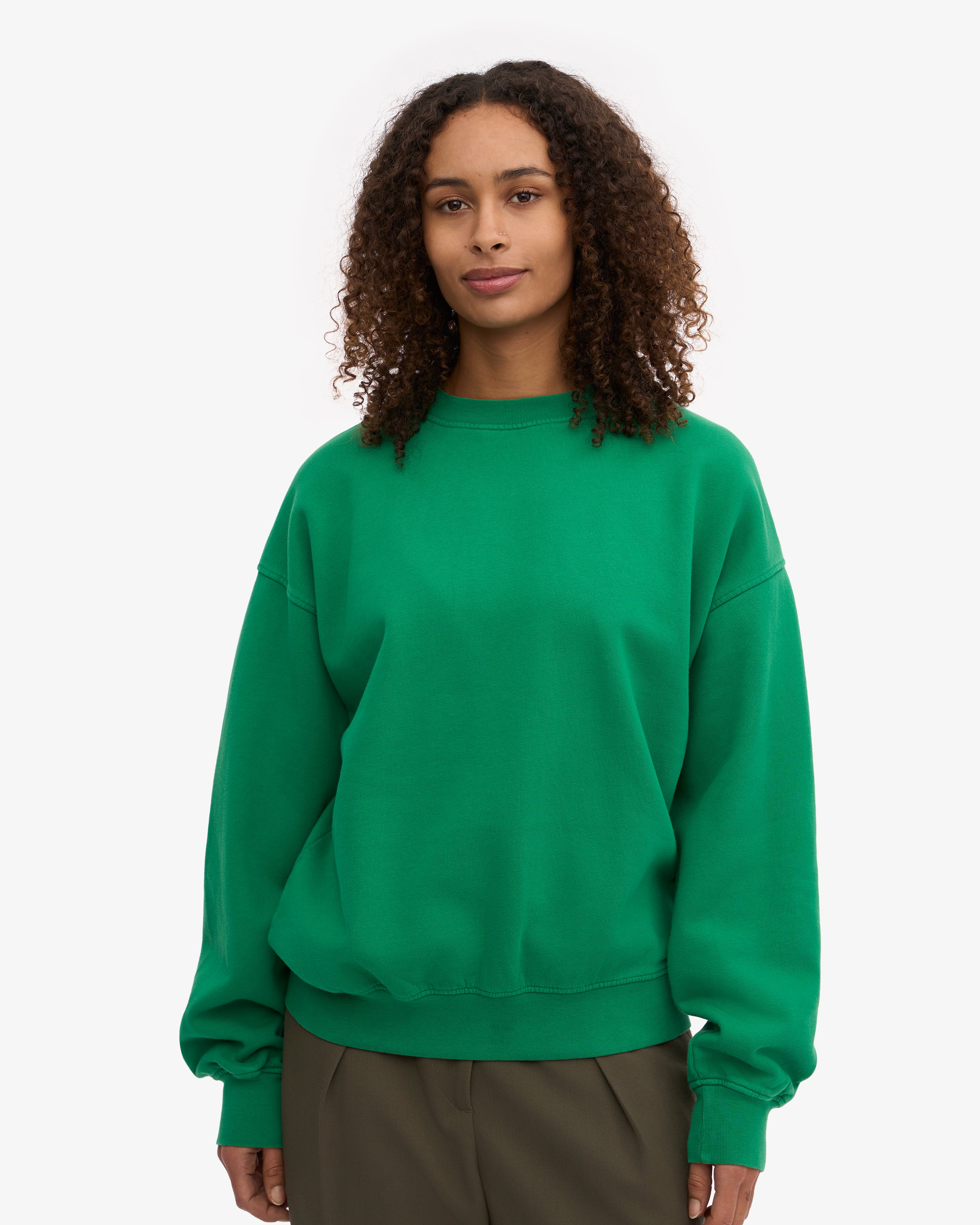 Organic Oversized Crew - Kelly Green XS