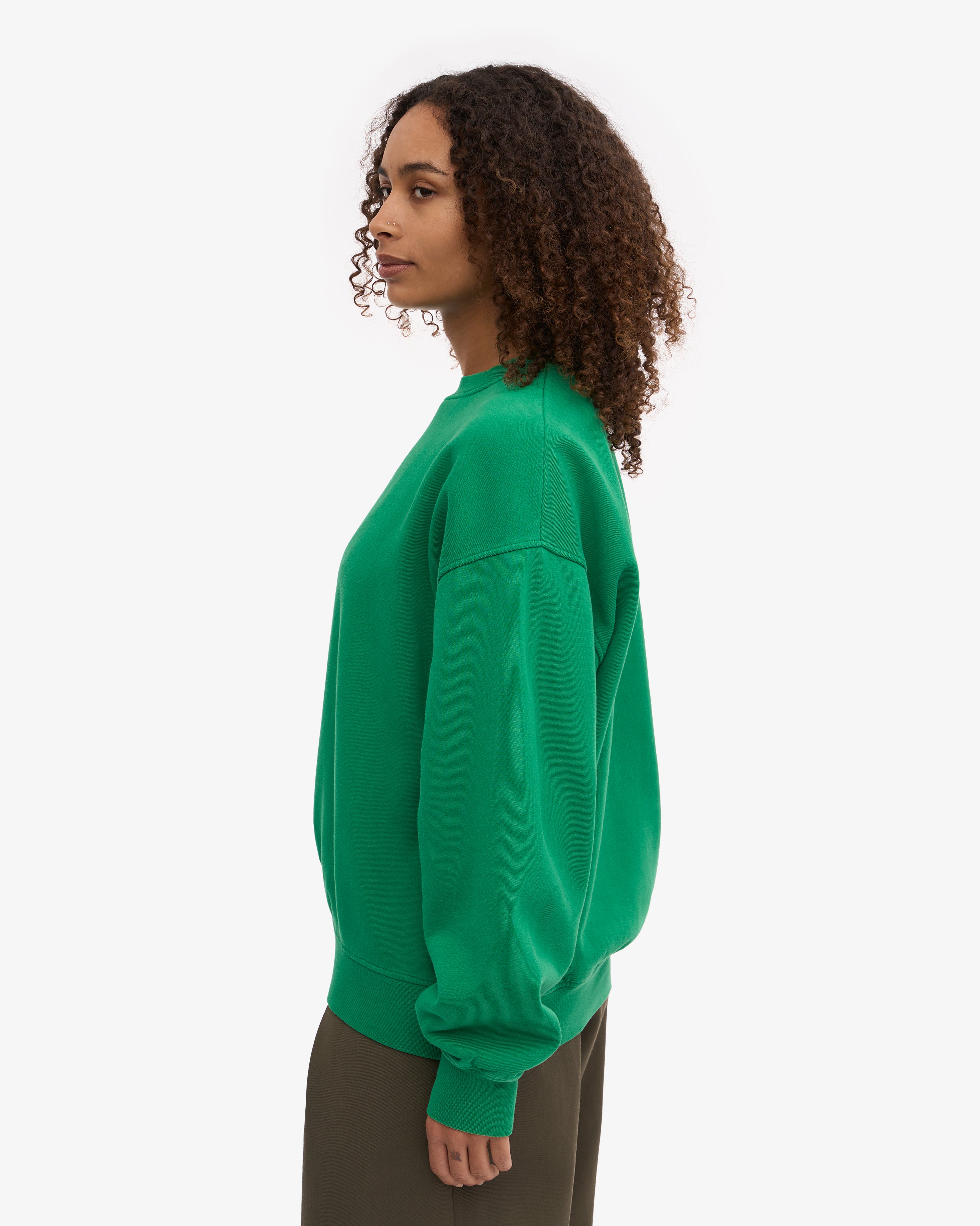 Organic Oversized Crew - Kelly Green XS