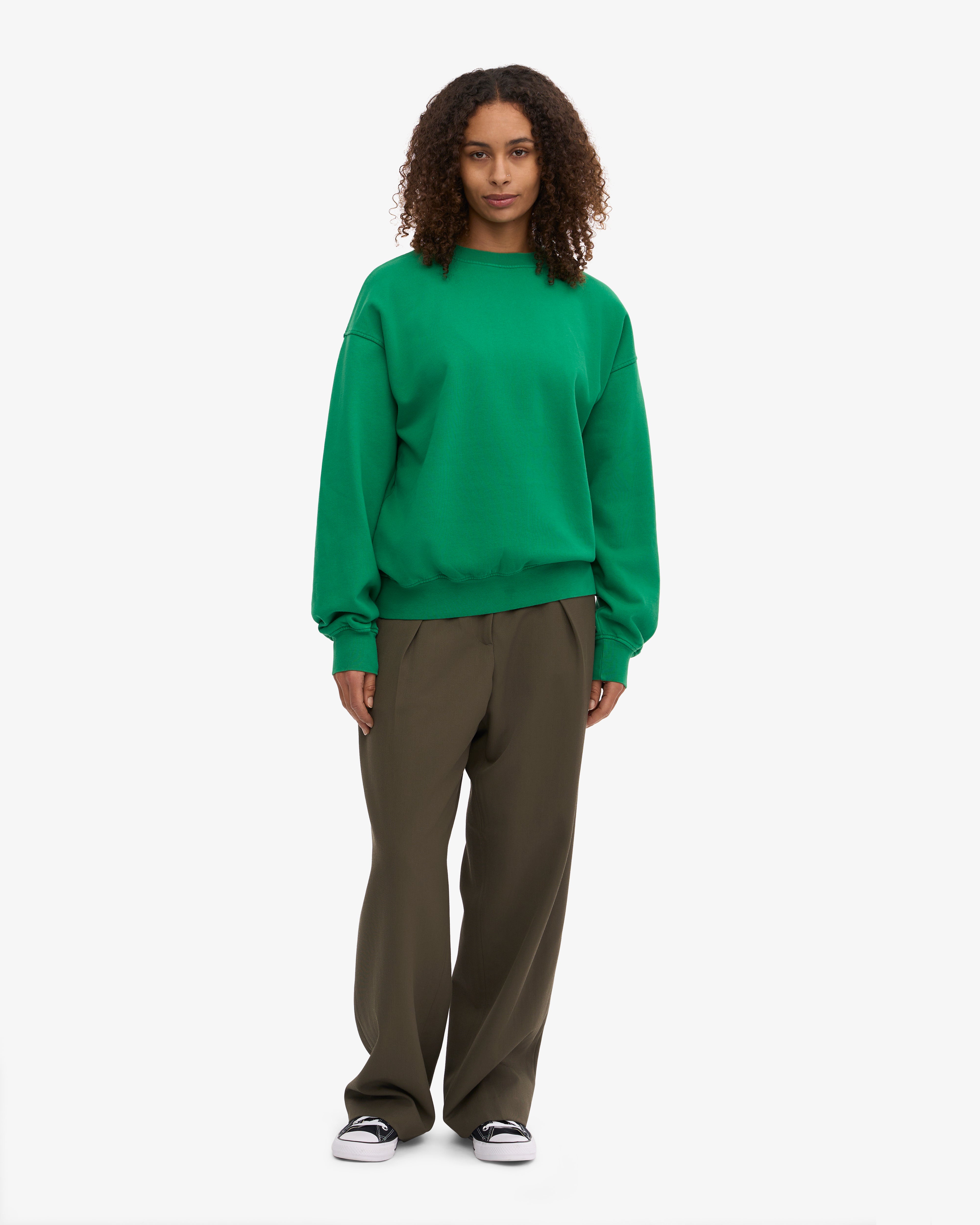 Organic Oversized Crew - Kelly Green XS