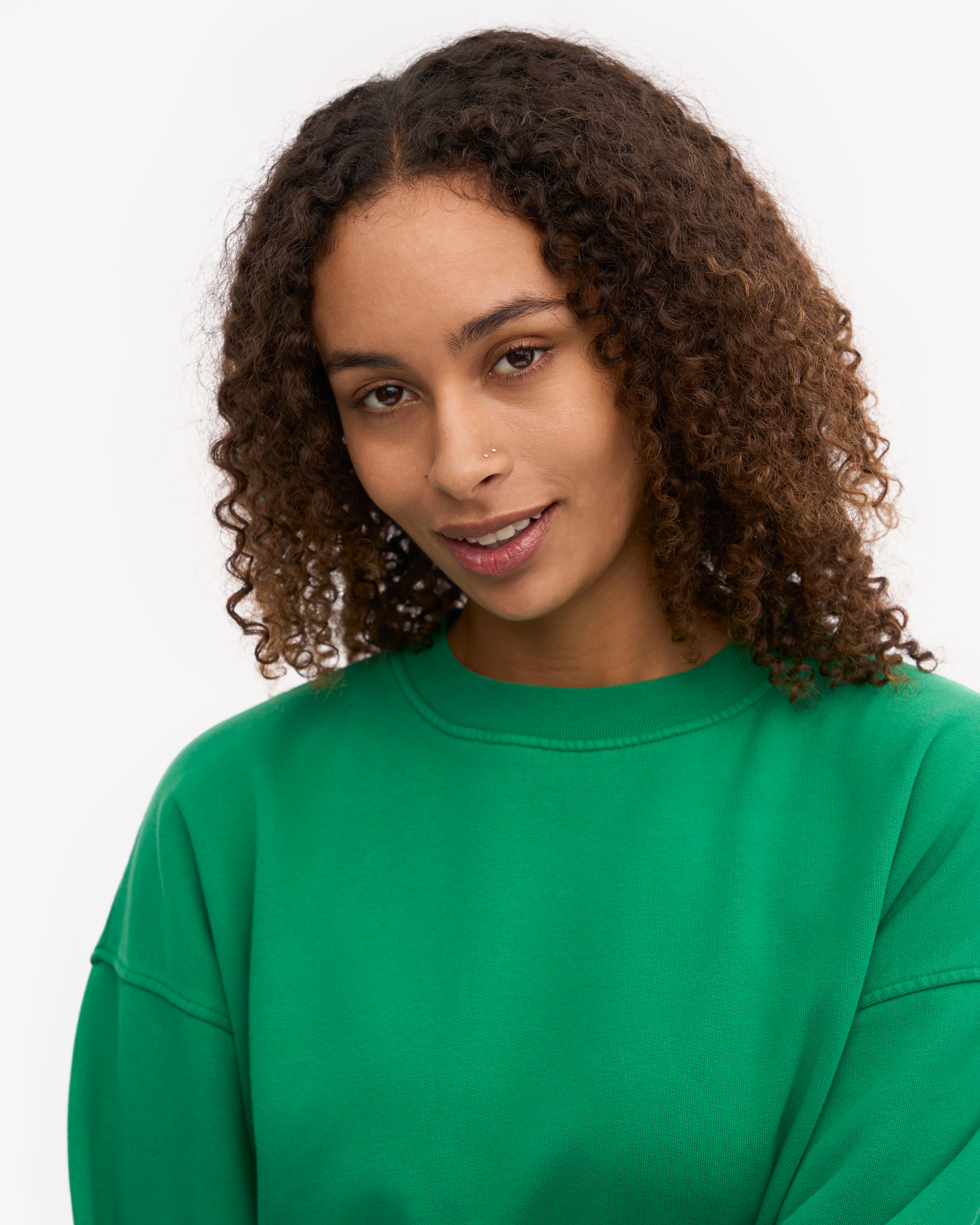 Organic Oversized Crew - Kelly Green XS