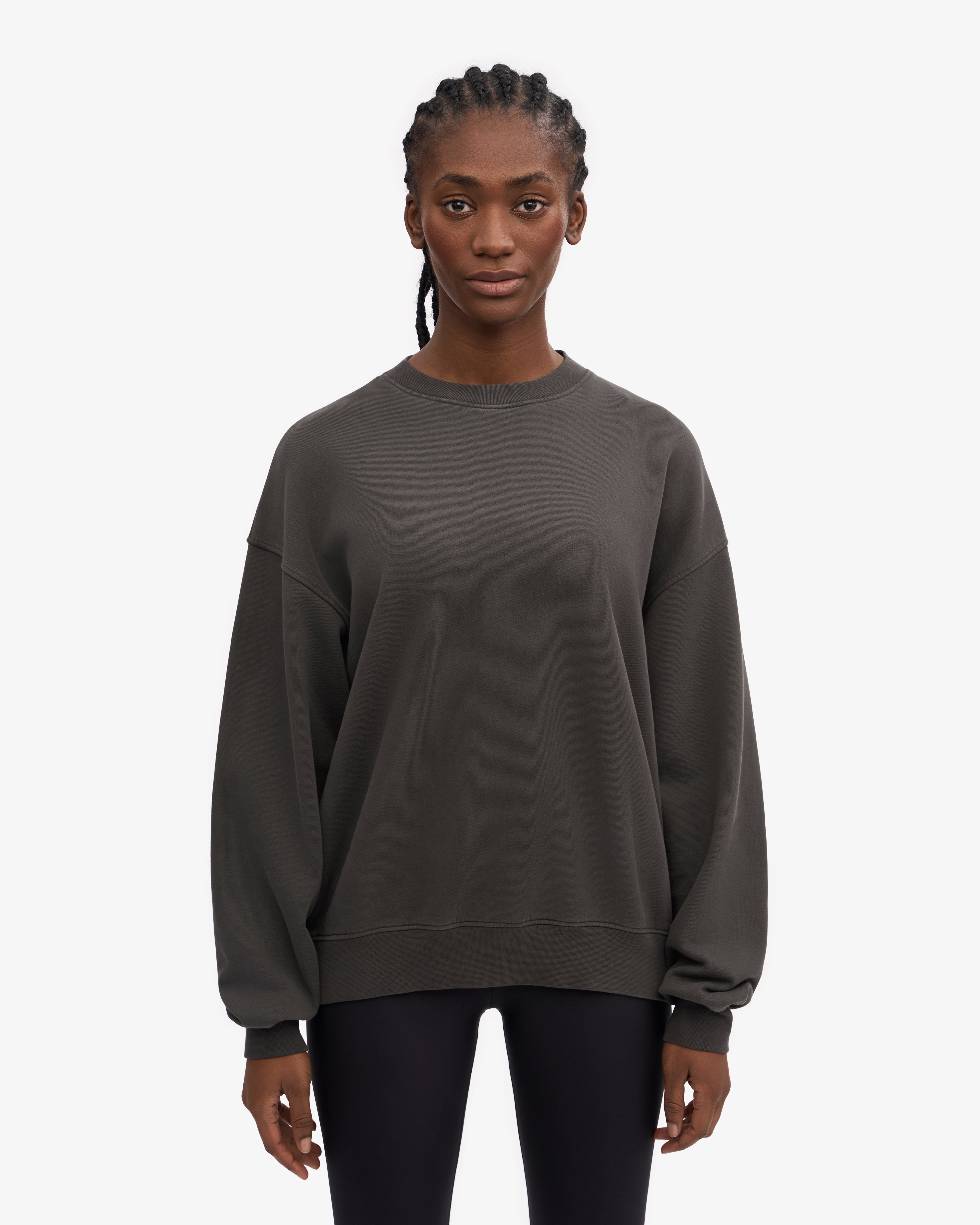 Organic Oversized Crew - Lava Grey XS